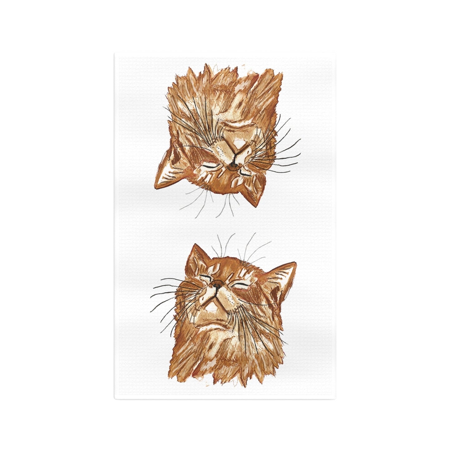 Watercolor Cat Microfiber Tea Towel - Blue Cava