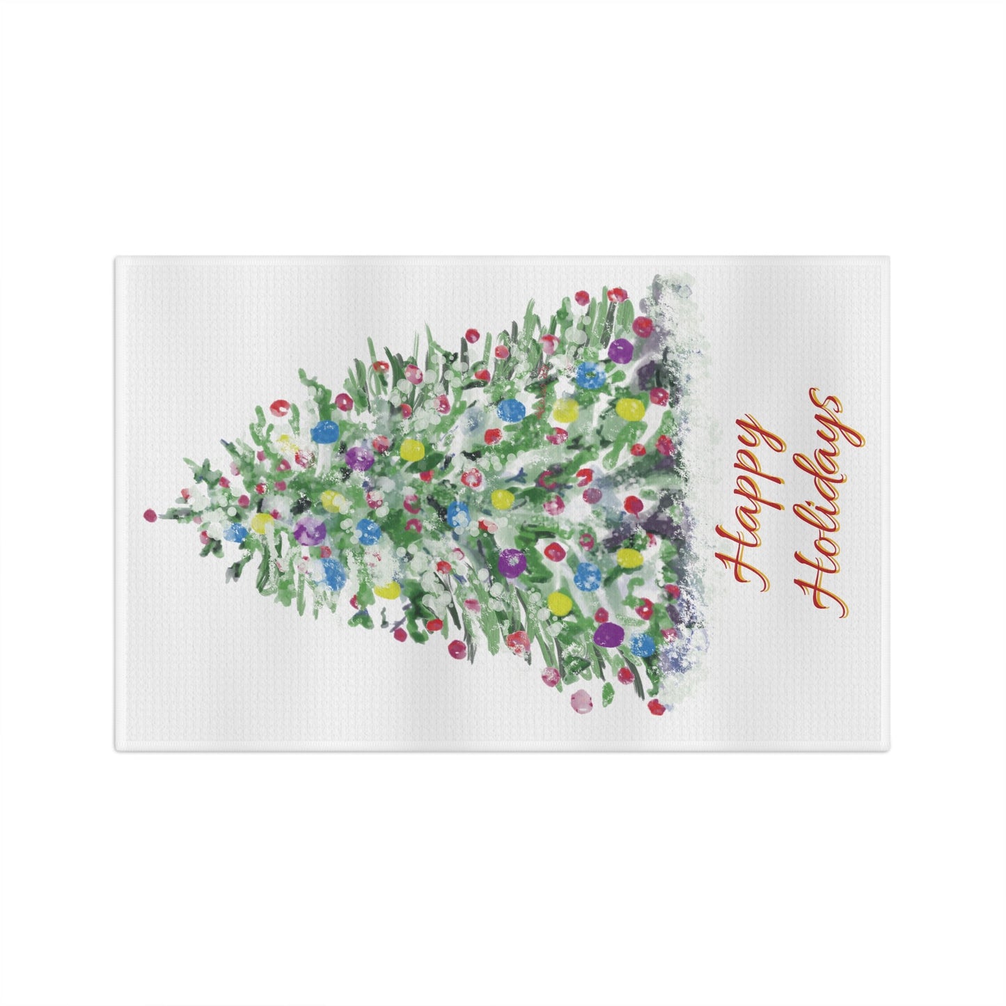 Watercolor Christmas Tree Microfiber Microfiber Towel - Blue Cava