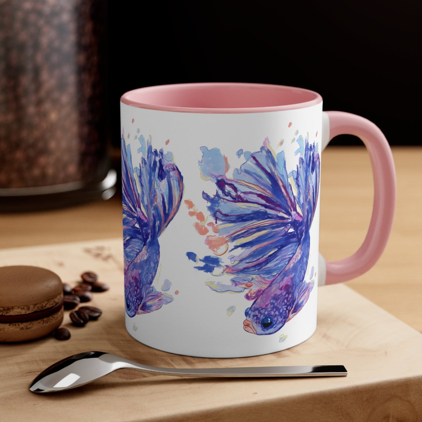 Watercolor Fish Accent Coffee Mug, 11oz - Blue Cava