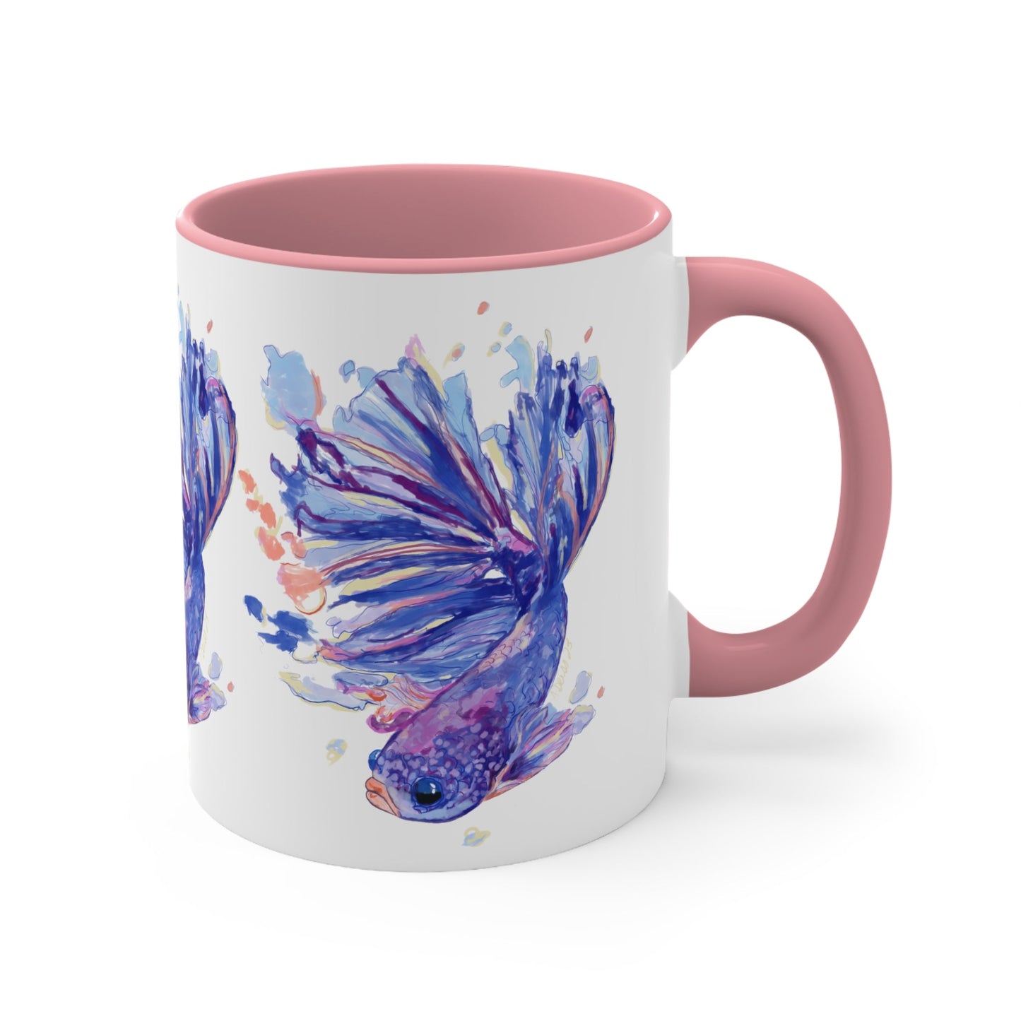 Watercolor Fish Accent Coffee Mug, 11oz - Blue Cava