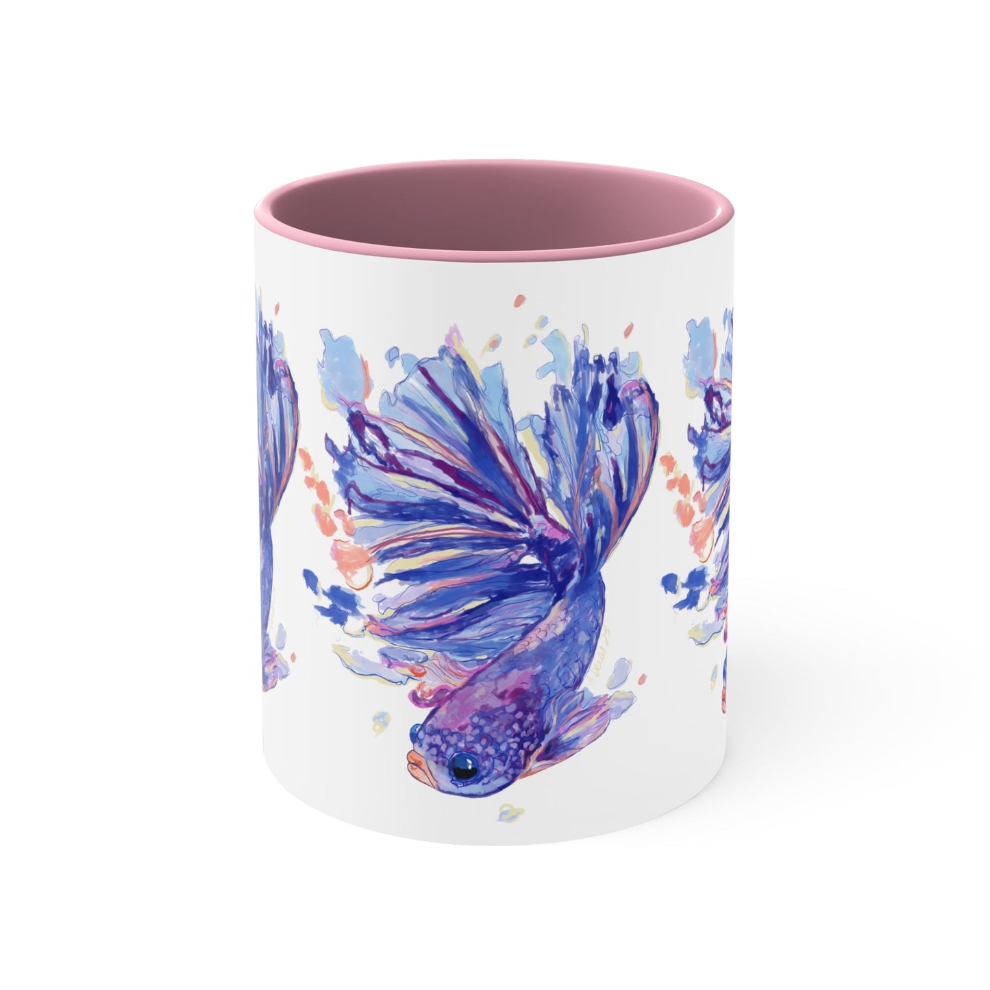 Watercolor Fish Accent Coffee Mug, 11oz - Blue Cava