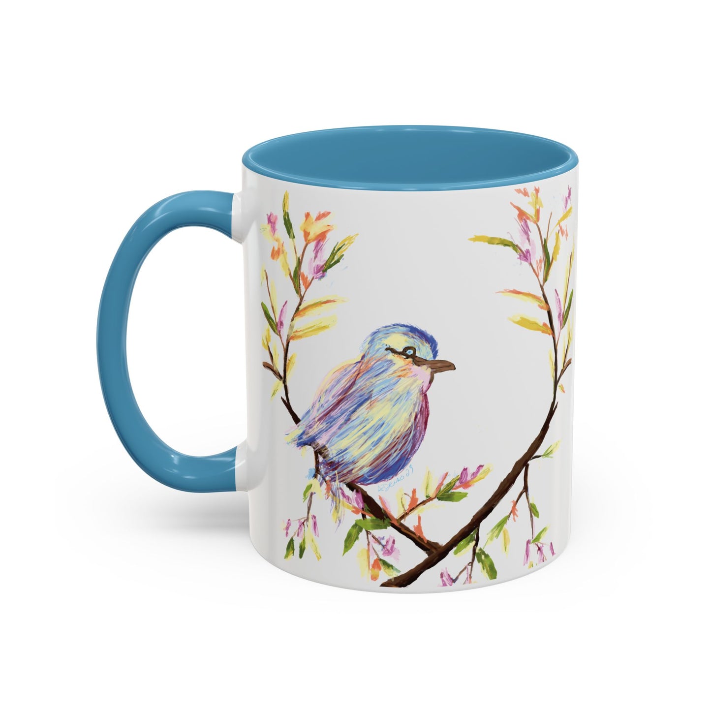 Watercolor Bird Two Tone Coffee Mug (11oz & 15oz)