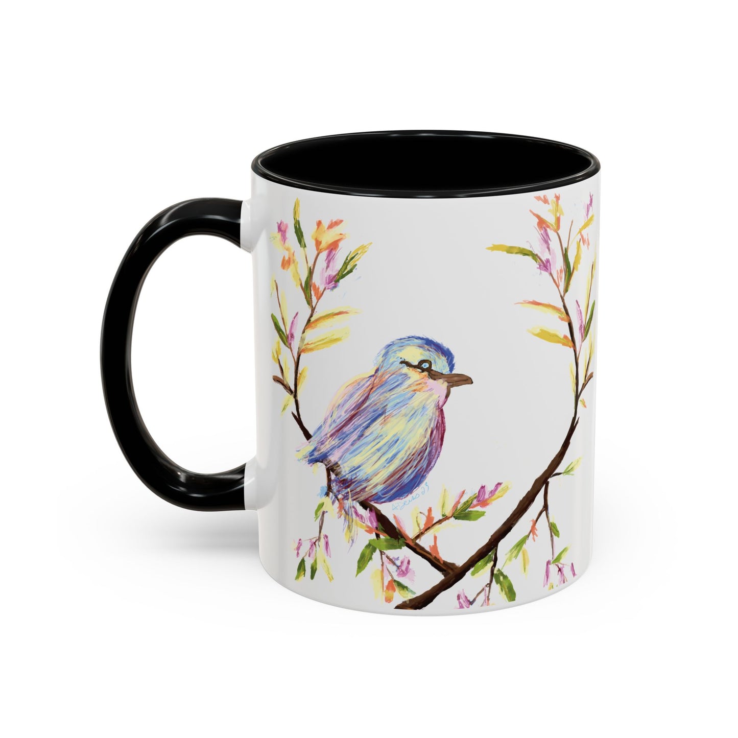 Watercolor Bird Two Tone Coffee Mug (11oz & 15oz)