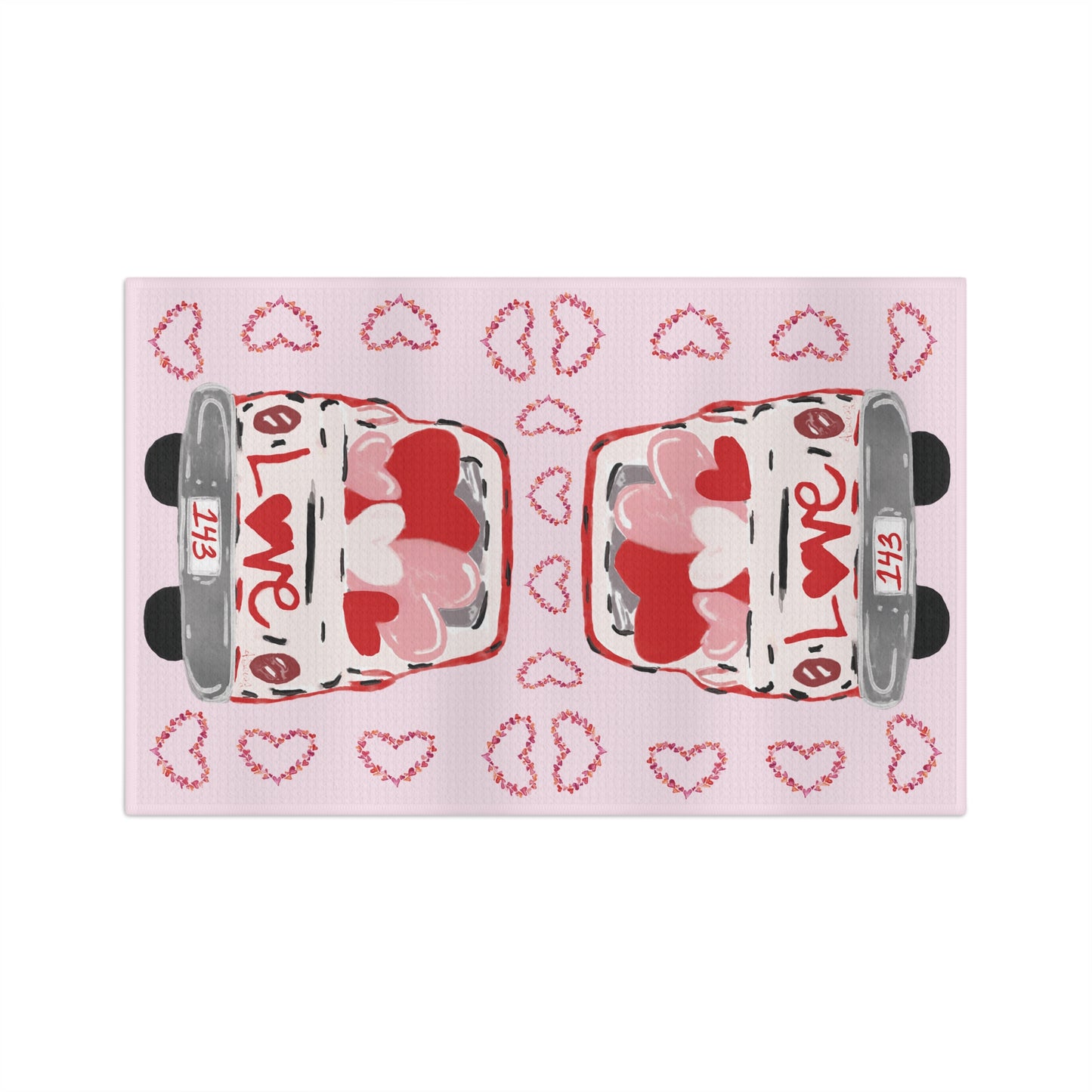 Love Truck Microfiber Waffle Towel