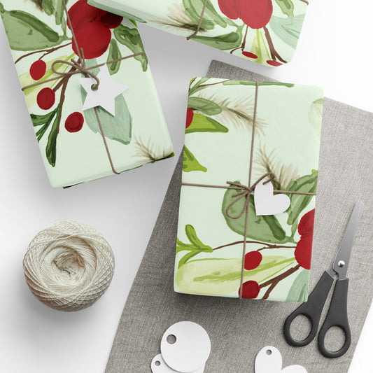 Holly Holiday Wrapping Paper - Eco-Friendly