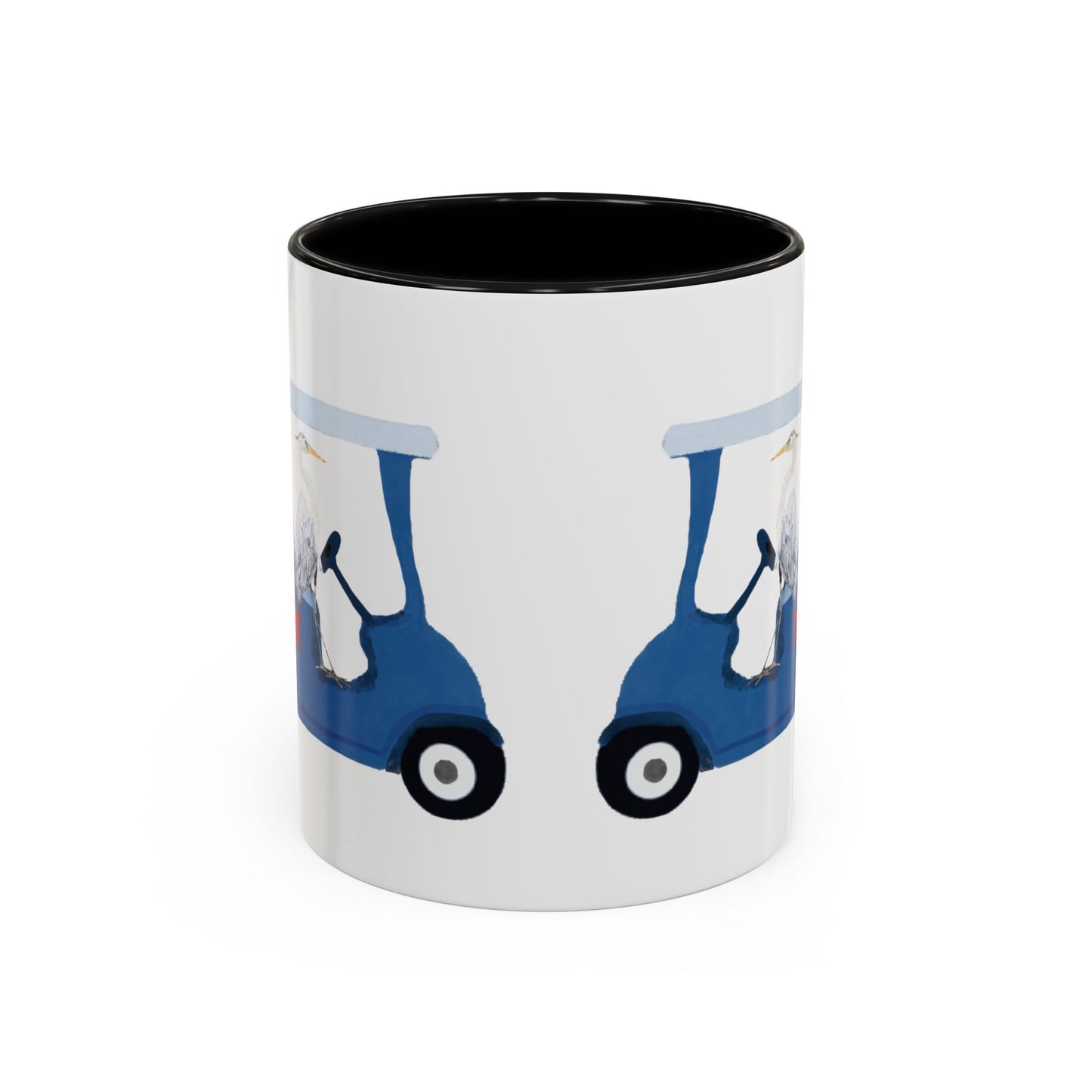 Egret Golf Cart Two Tone Coffee Mug (11oz & 15oz) - Blue Cava