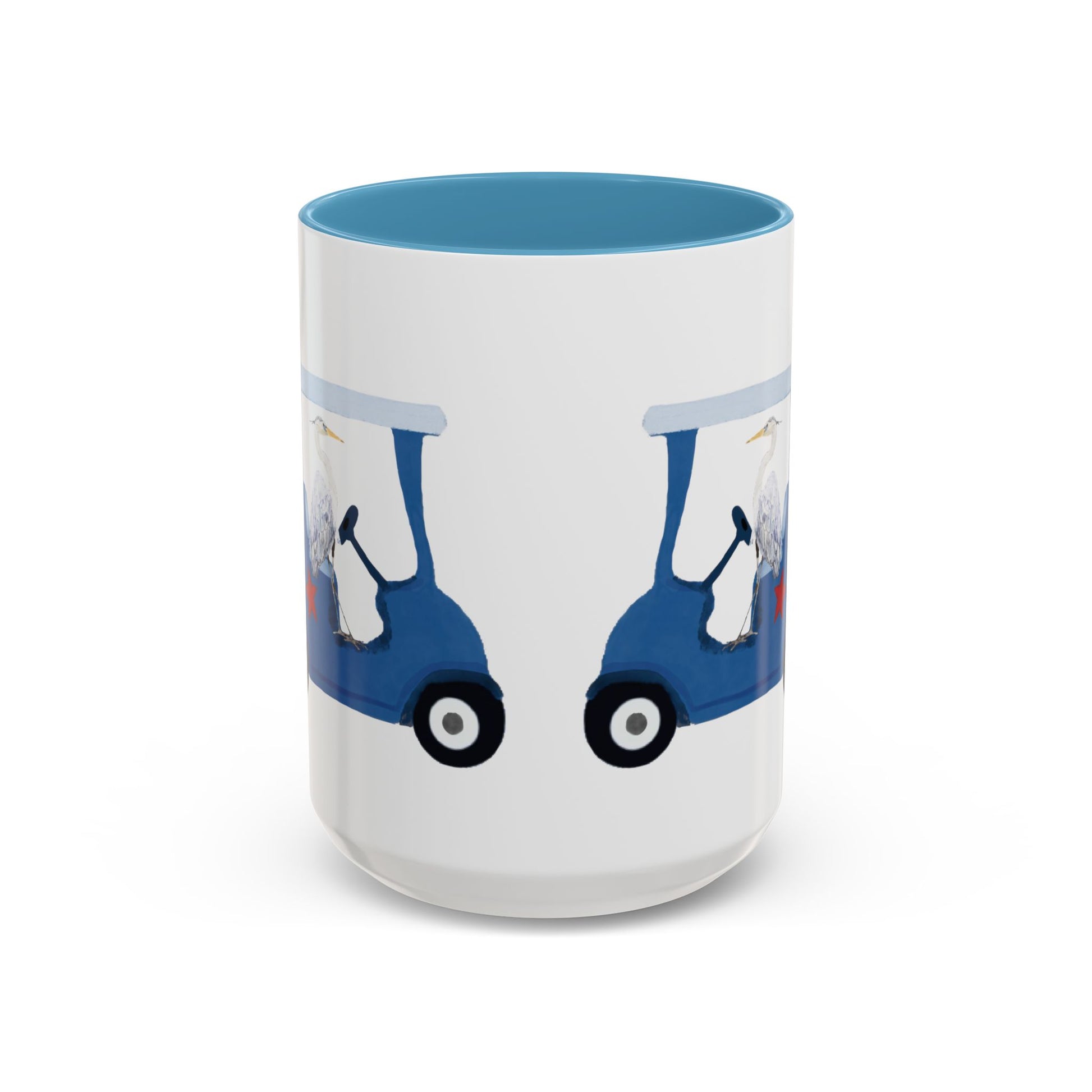Egret Golf Cart Two Tone Coffee Mug (11oz & 15oz) - Blue Cava