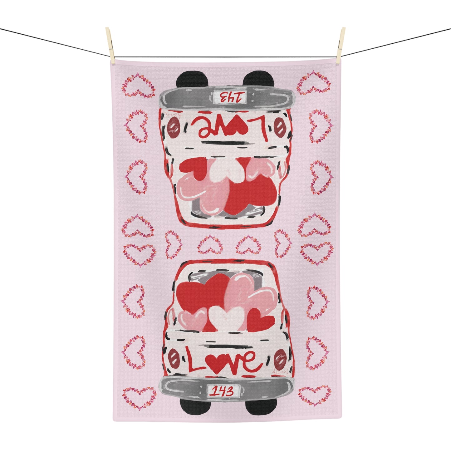 Love Truck Microfiber Waffle Towel