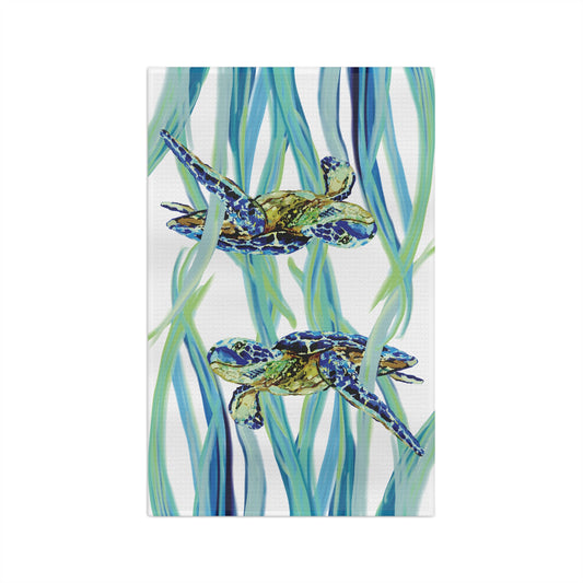 Colorful Turtle Microfiber Waffle Towel