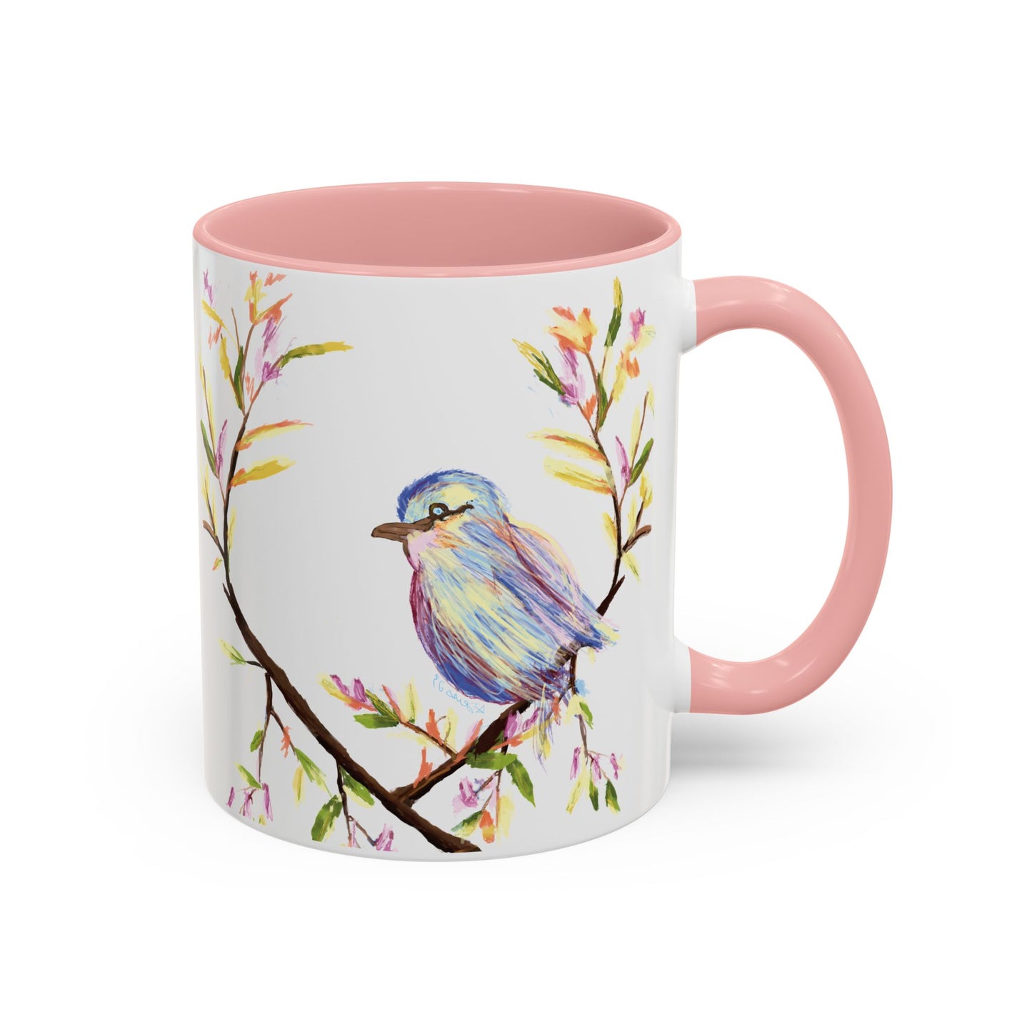 Watercolor Bird Two Tone Coffee Mug (11oz & 15oz)