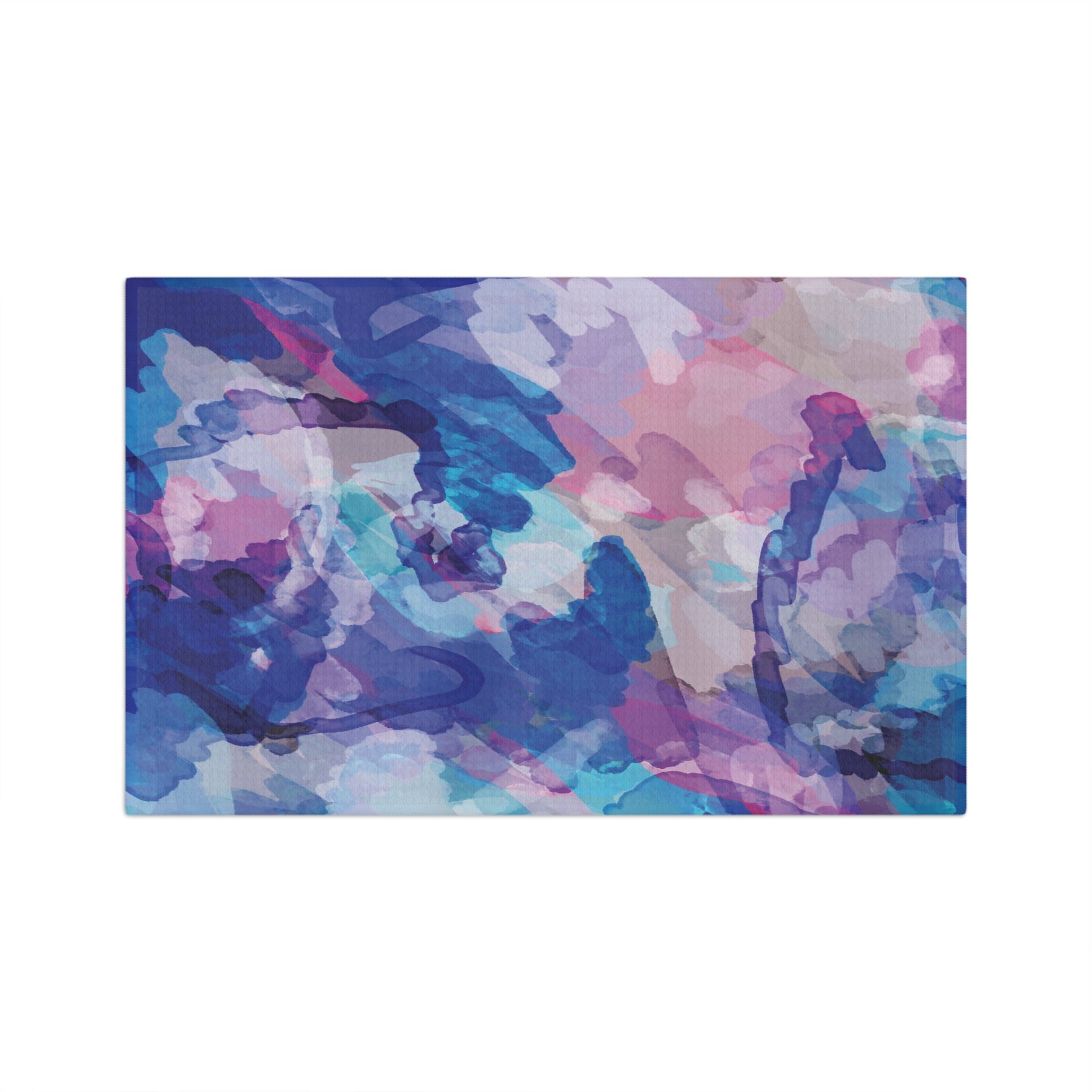 Abstract Watercolor Microfiber Waffle Towel - Blue Cava