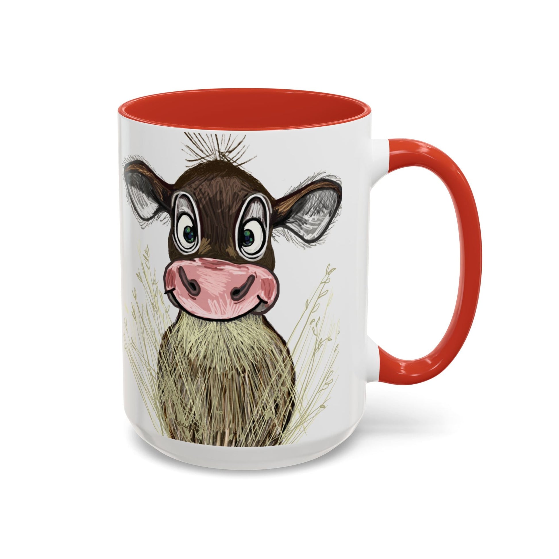 Adorable Farmhouse Cow Two Tone Ceramic Mug - 11 oz & 15 oz - Blue Cava