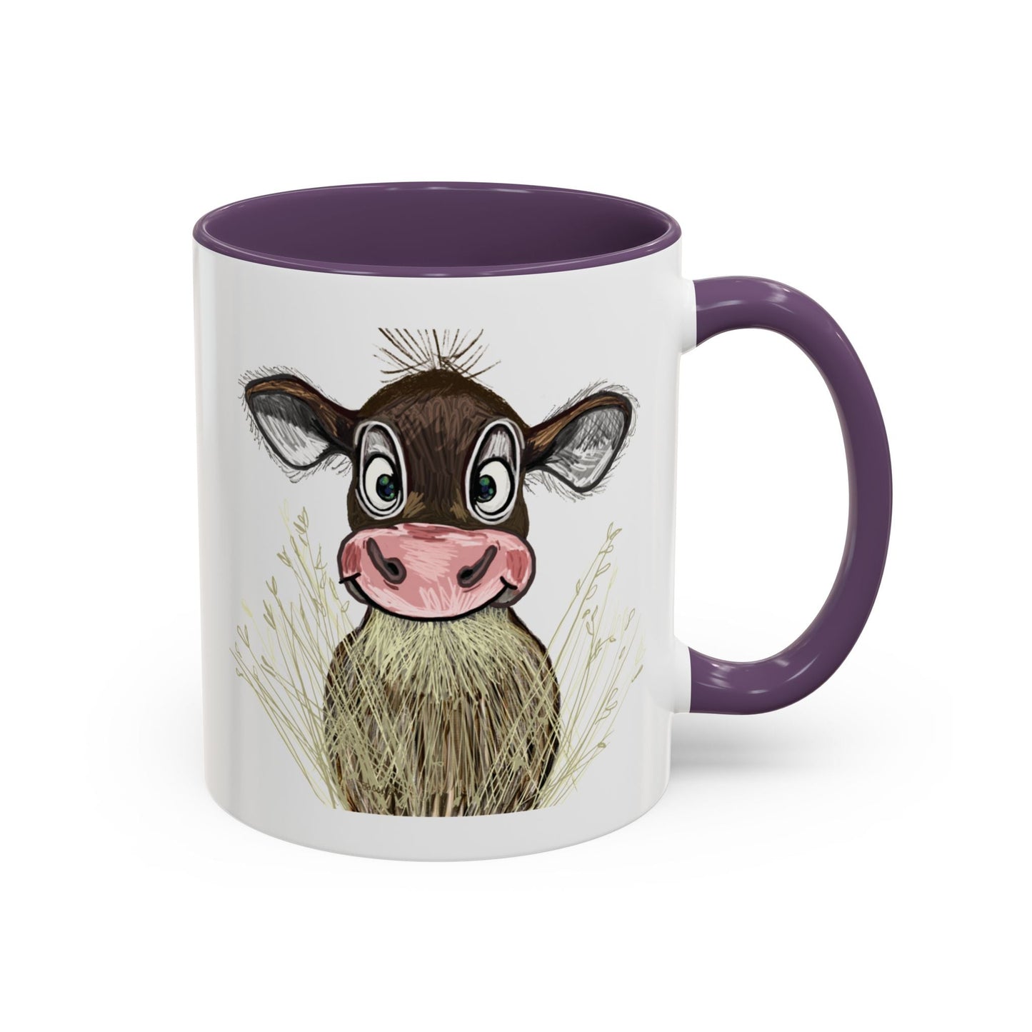 Adorable Farmhouse Cow Two Tone Ceramic Mug - 11 oz & 15 oz - Blue Cava