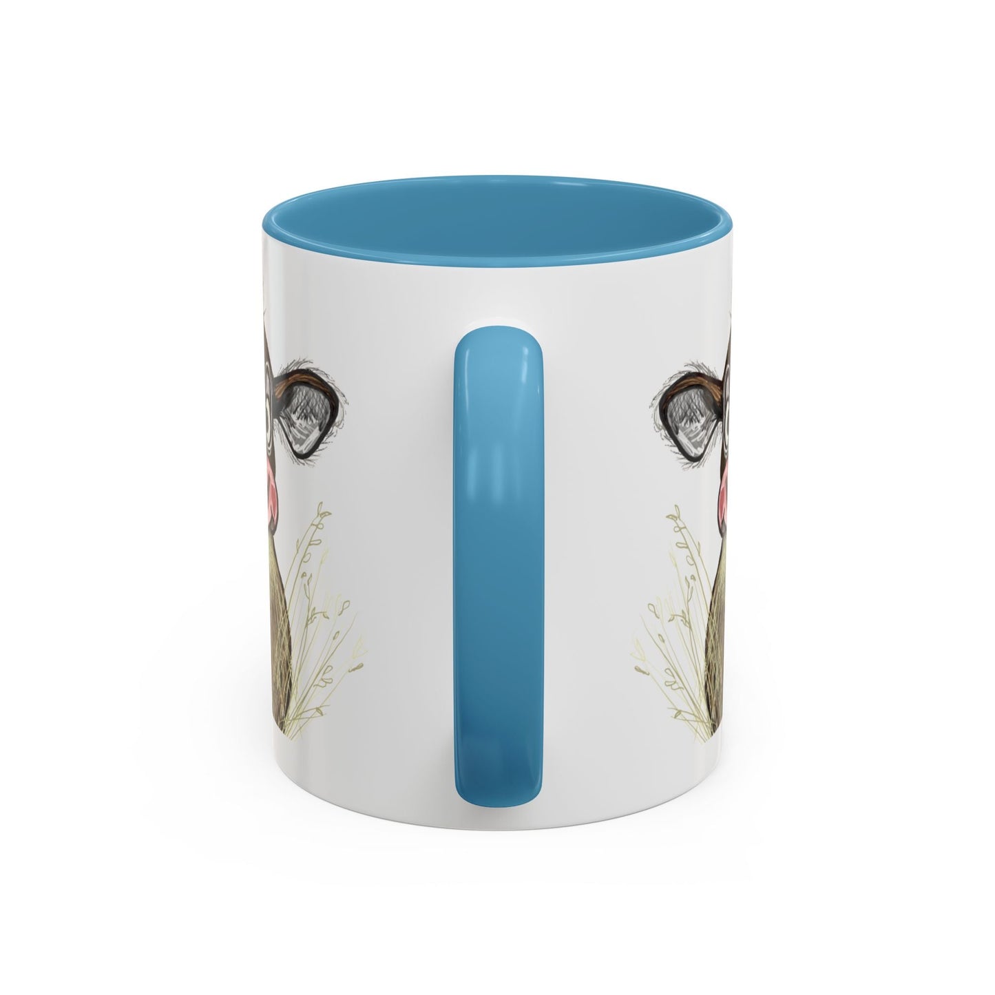 Adorable Farmhouse Cow Two Tone Ceramic Mug - 11 oz & 15 oz - Blue Cava