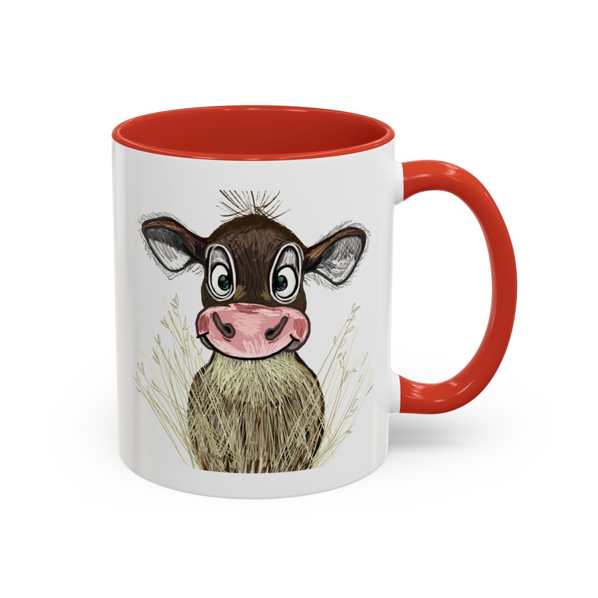 Adorable Farmhouse Cow Two Tone Ceramic Mug - 11 oz & 15 oz - Blue Cava