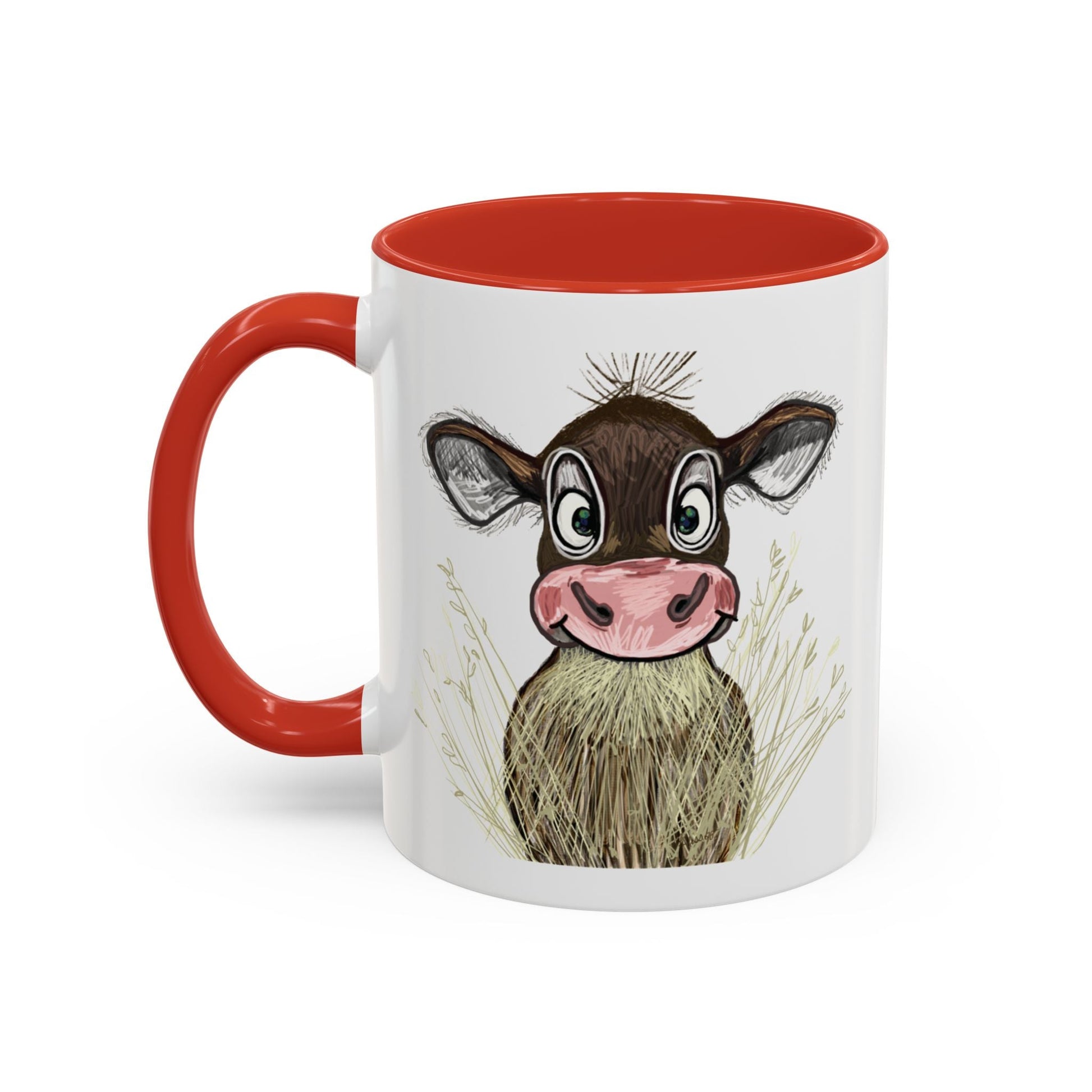 Adorable Farmhouse Cow Two Tone Ceramic Mug - 11 oz & 15 oz - Blue Cava