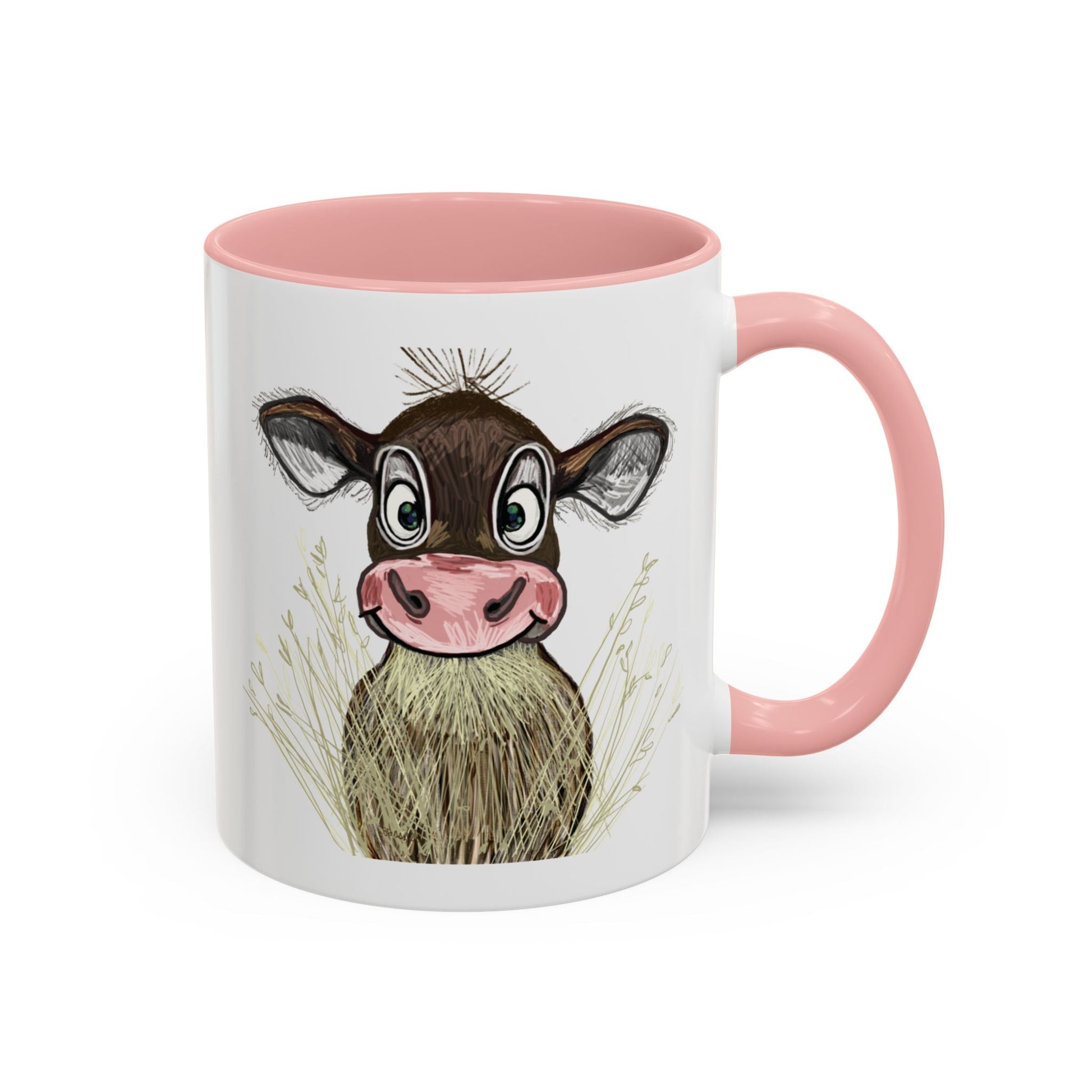 Adorable Farmhouse Cow Two Tone Ceramic Mug - 11 oz & 15 oz - Blue Cava