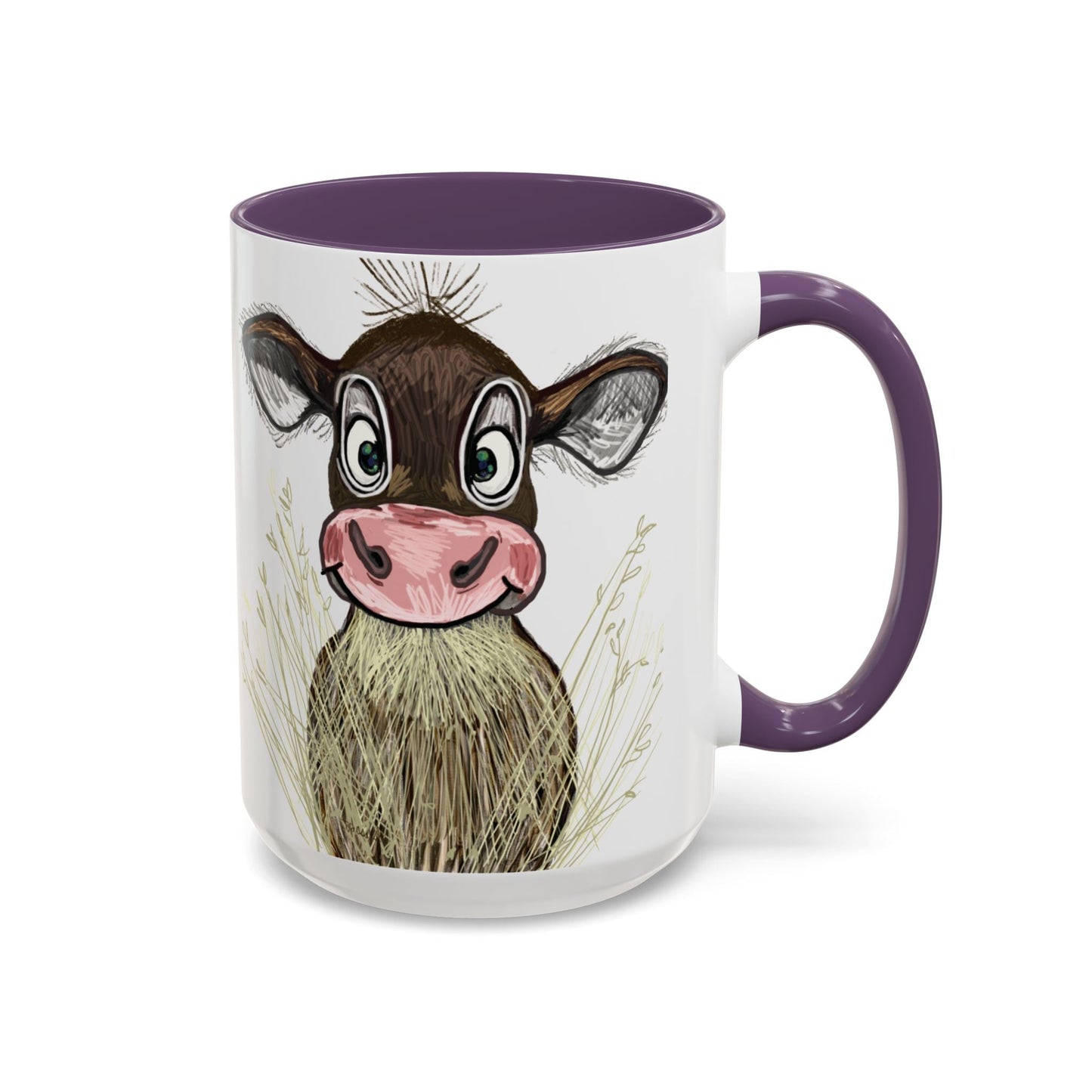 Adorable Farmhouse Cow Two Tone Ceramic Mug - 11 oz & 15 oz - Blue Cava