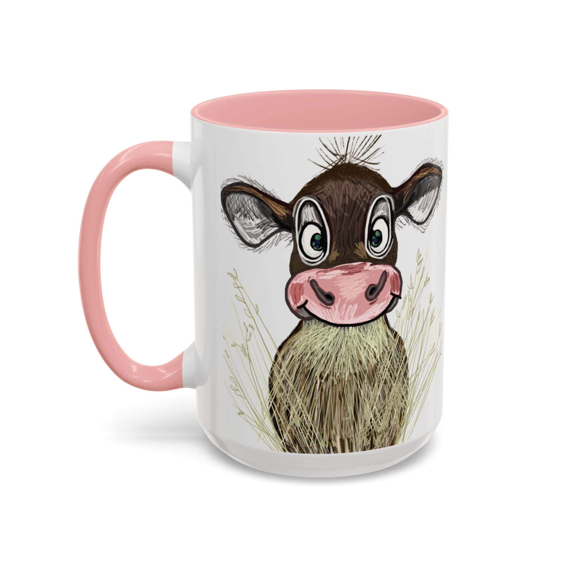 Adorable Farmhouse Cow Two Tone Ceramic Mug - 11 oz & 15 oz - Blue Cava