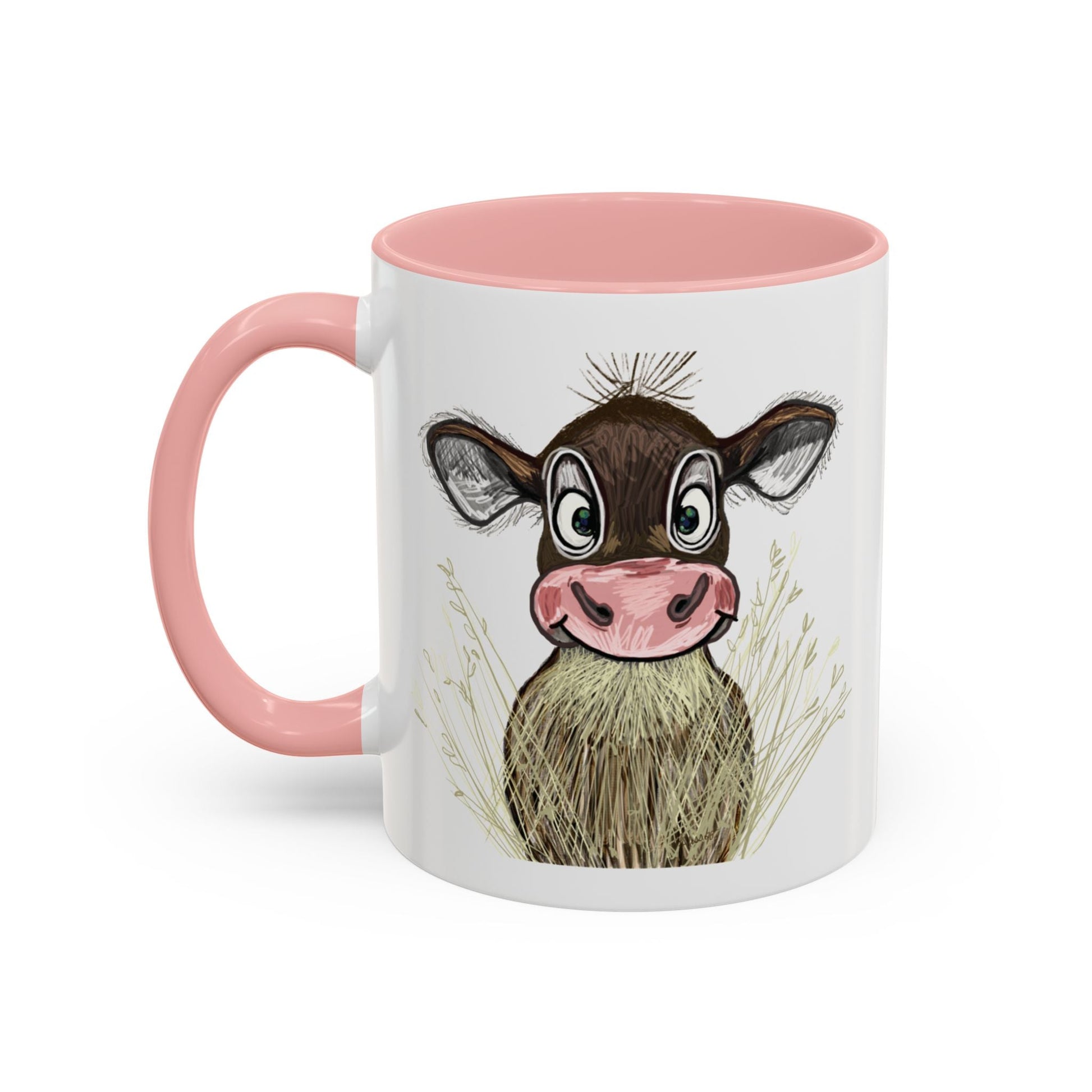 Adorable Farmhouse Cow Two Tone Ceramic Mug - 11 oz & 15 oz - Blue Cava