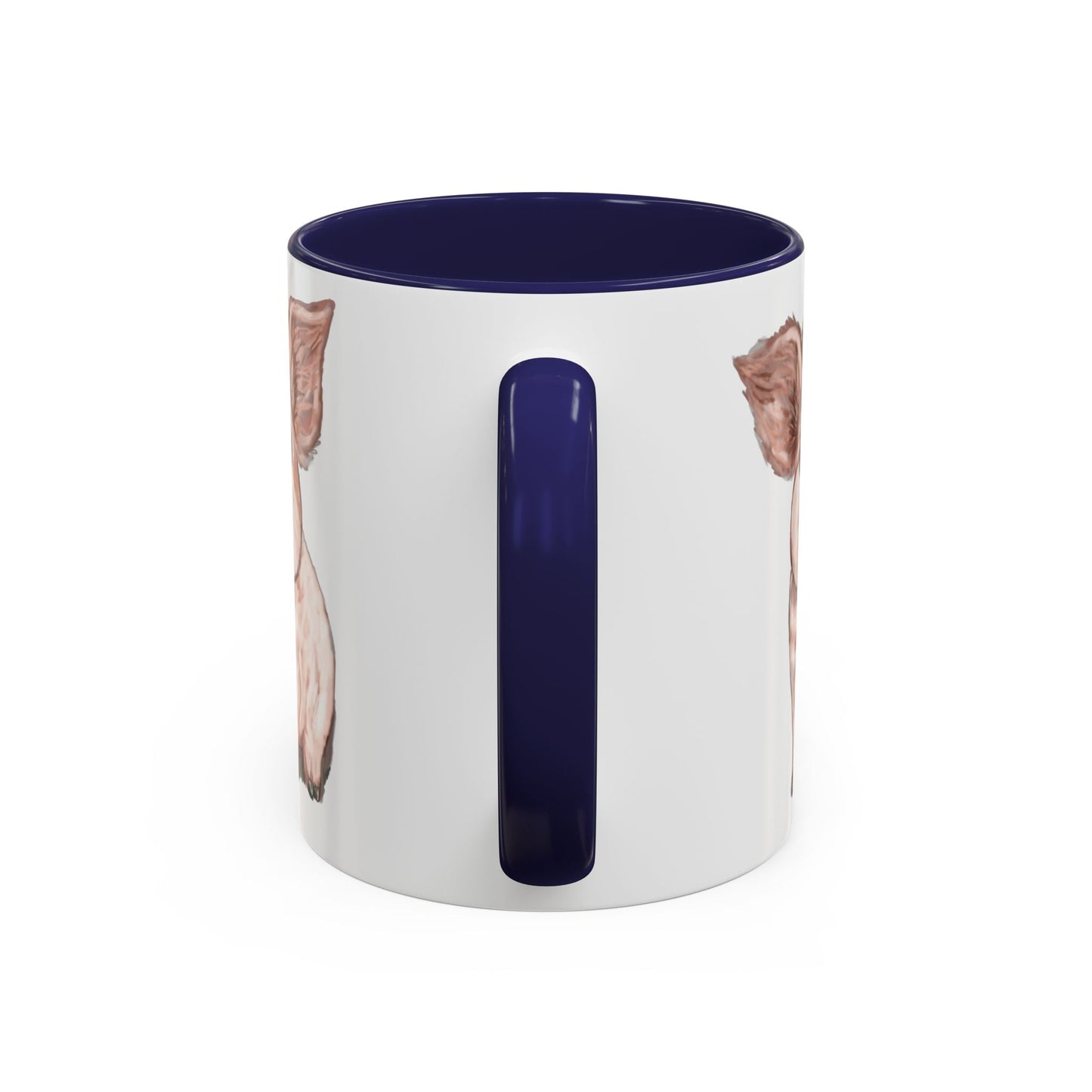 Adorable Piglet Two Tone Ceramic Mug - 11 oz & 15 oz - Blue Cava