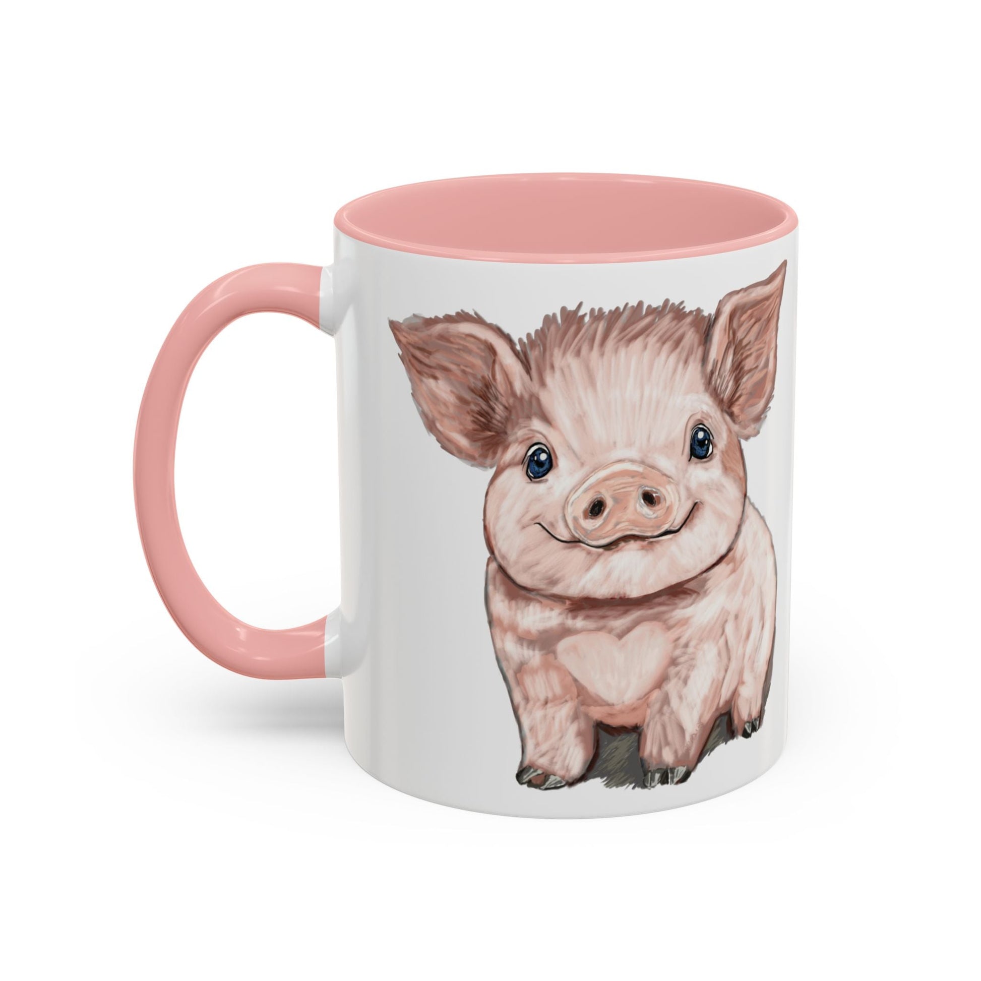 Adorable Piglet Two Tone Ceramic Mug - 11 oz & 15 oz - Blue Cava