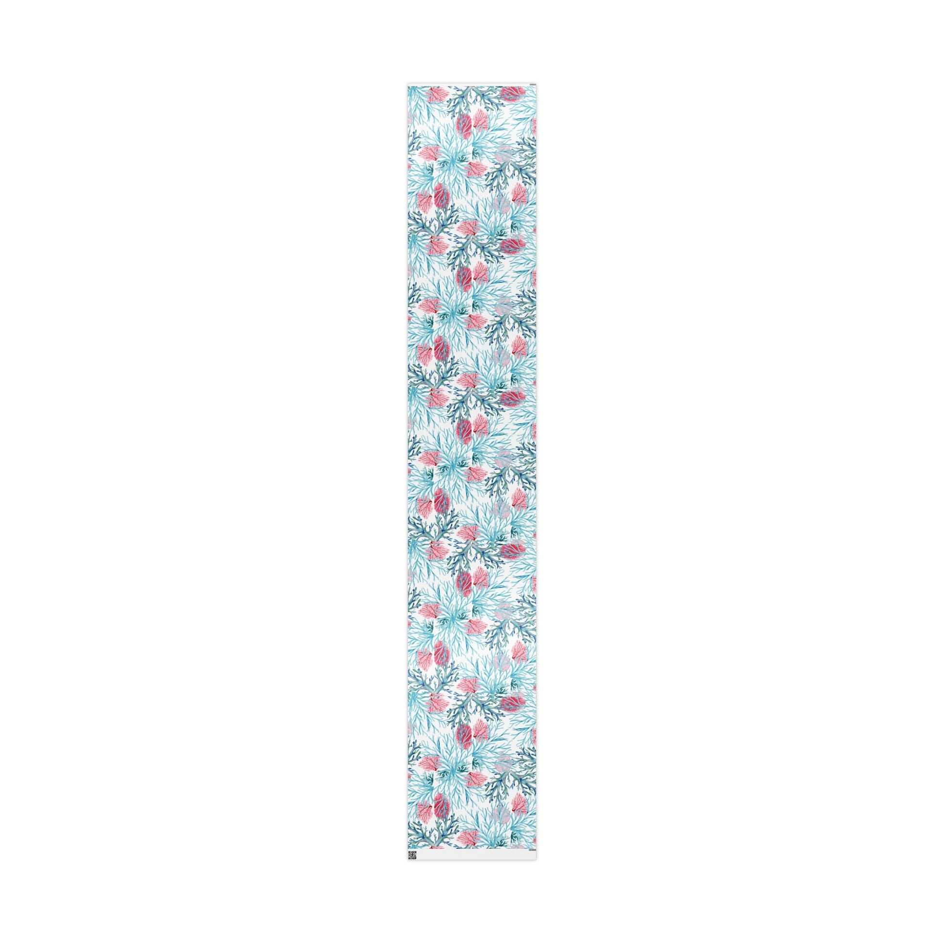 Aquatic Coral Wrapping Paper - Vibrant Coral Design for Gifting - Blue Cava