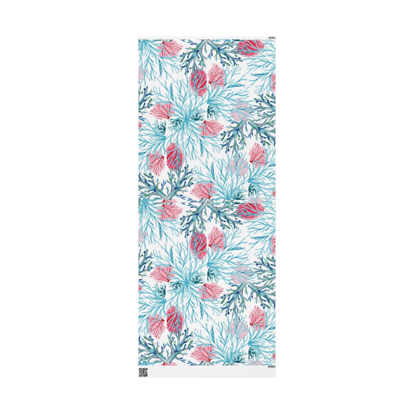 Aquatic Coral Wrapping Paper - Vibrant Coral Design for Gifting - Blue Cava
