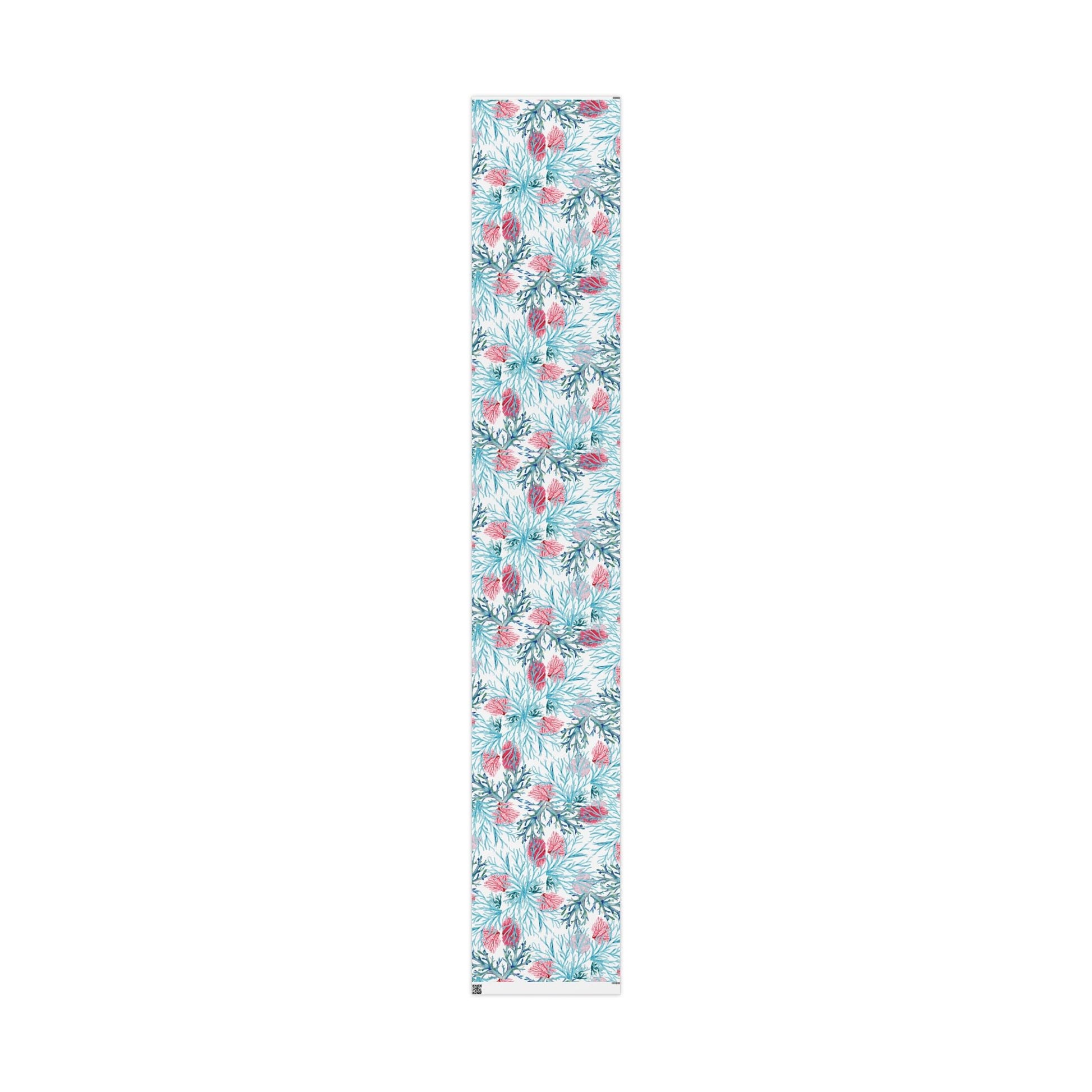 Aquatic Coral Wrapping Paper - Vibrant Coral Design for Gifting - Blue Cava