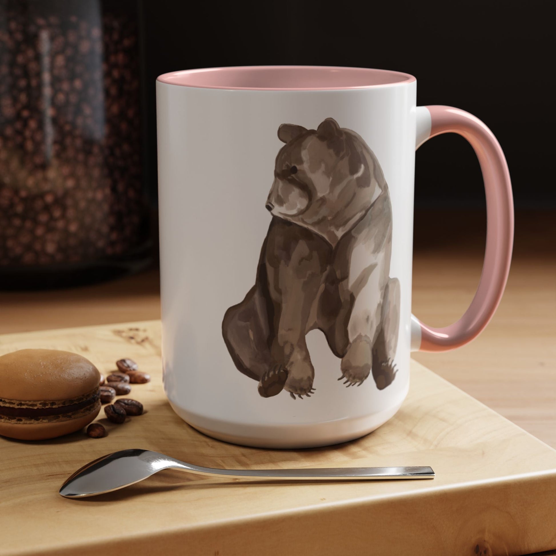 Artistic Bear Two Tone Ceramic Mug - 11oz & 15oz - Blue Cava