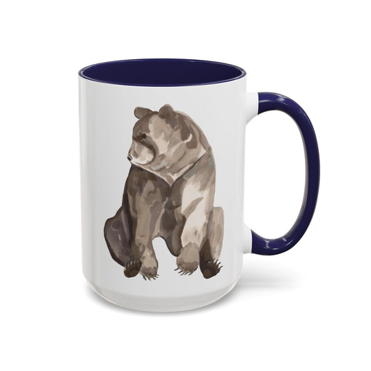 Artistic Bear Two Tone Ceramic Mug - 11oz & 15oz - Blue Cava