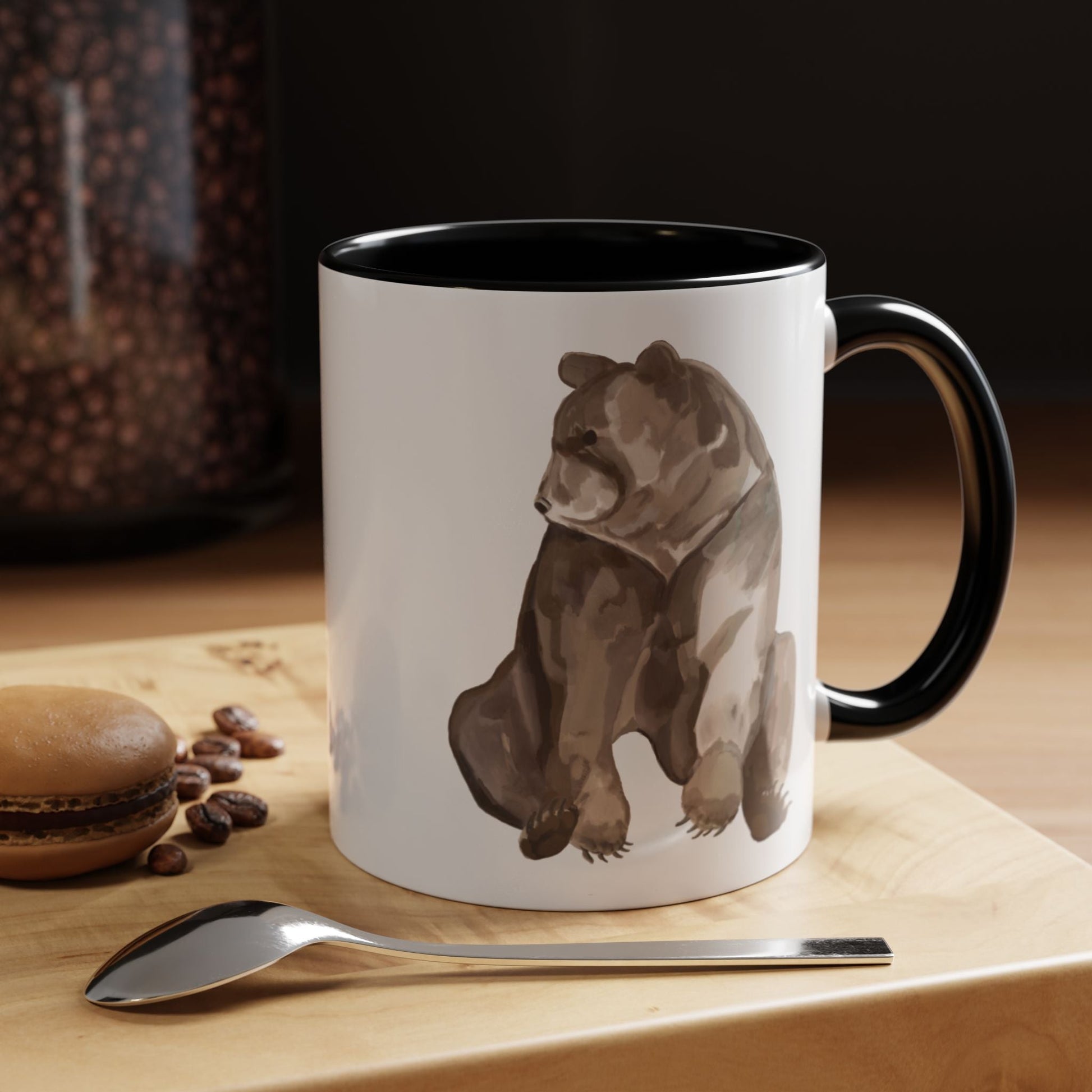 Artistic Bear Two Tone Ceramic Mug - 11oz & 15oz - Blue Cava