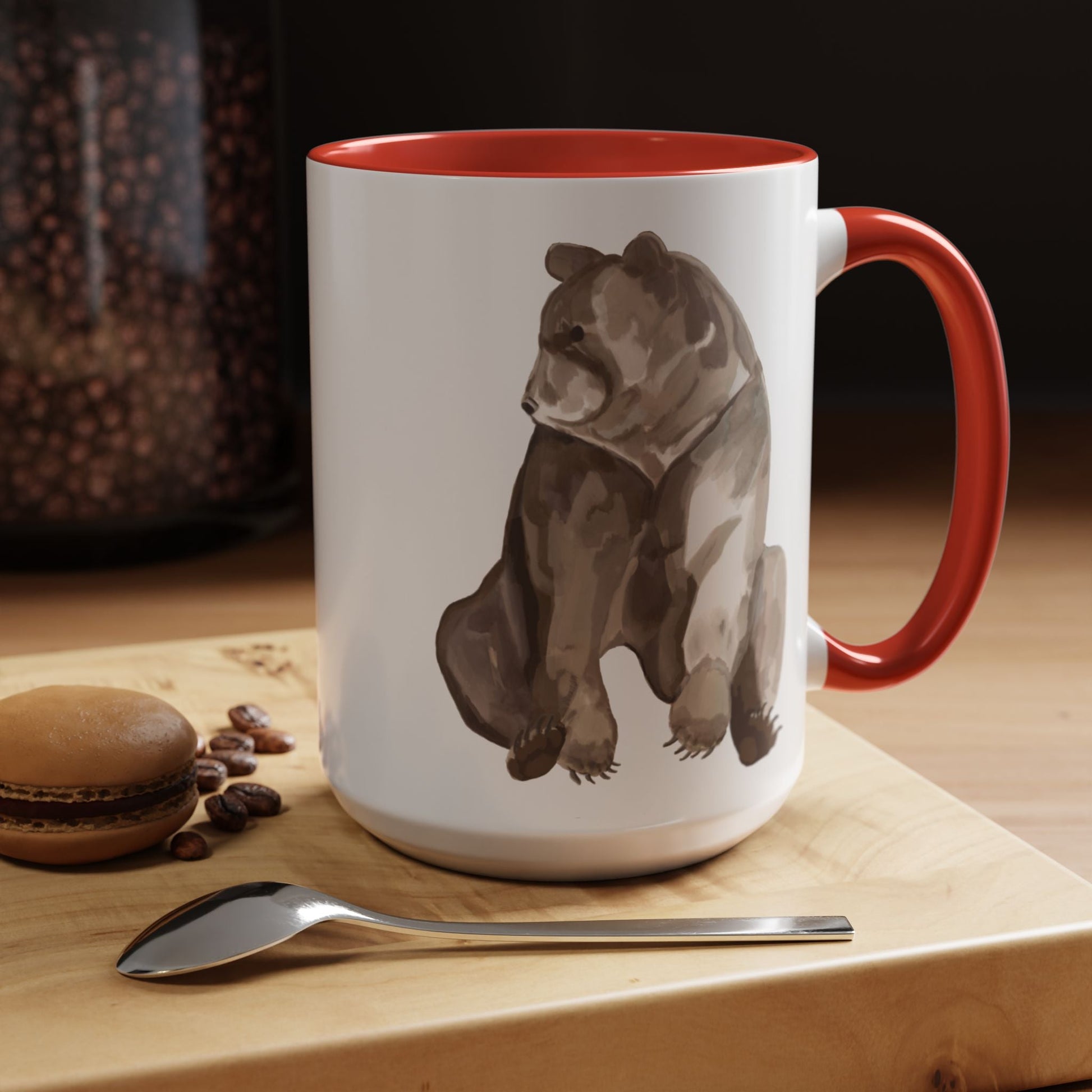 Artistic Bear Two Tone Ceramic Mug - 11oz & 15oz - Blue Cava
