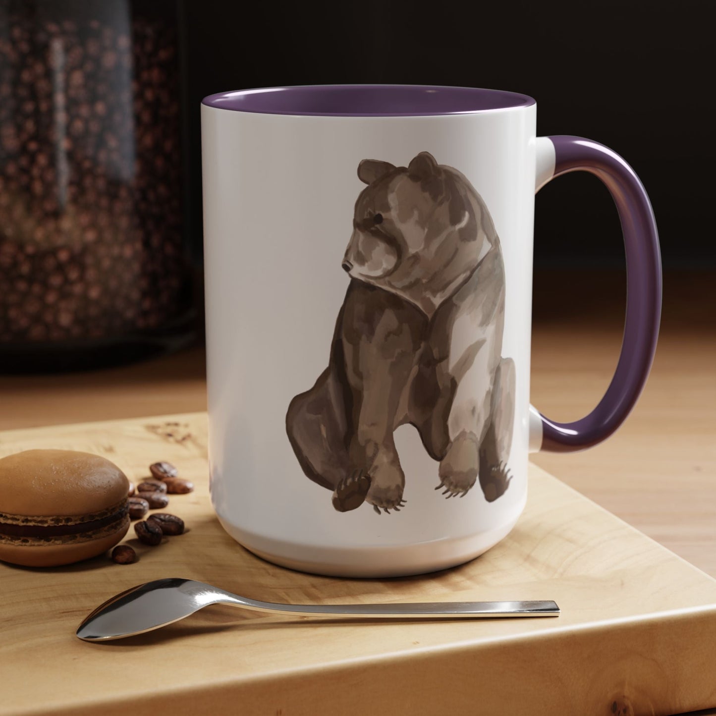 Artistic Bear Two Tone Ceramic Mug - 11oz & 15oz - Blue Cava