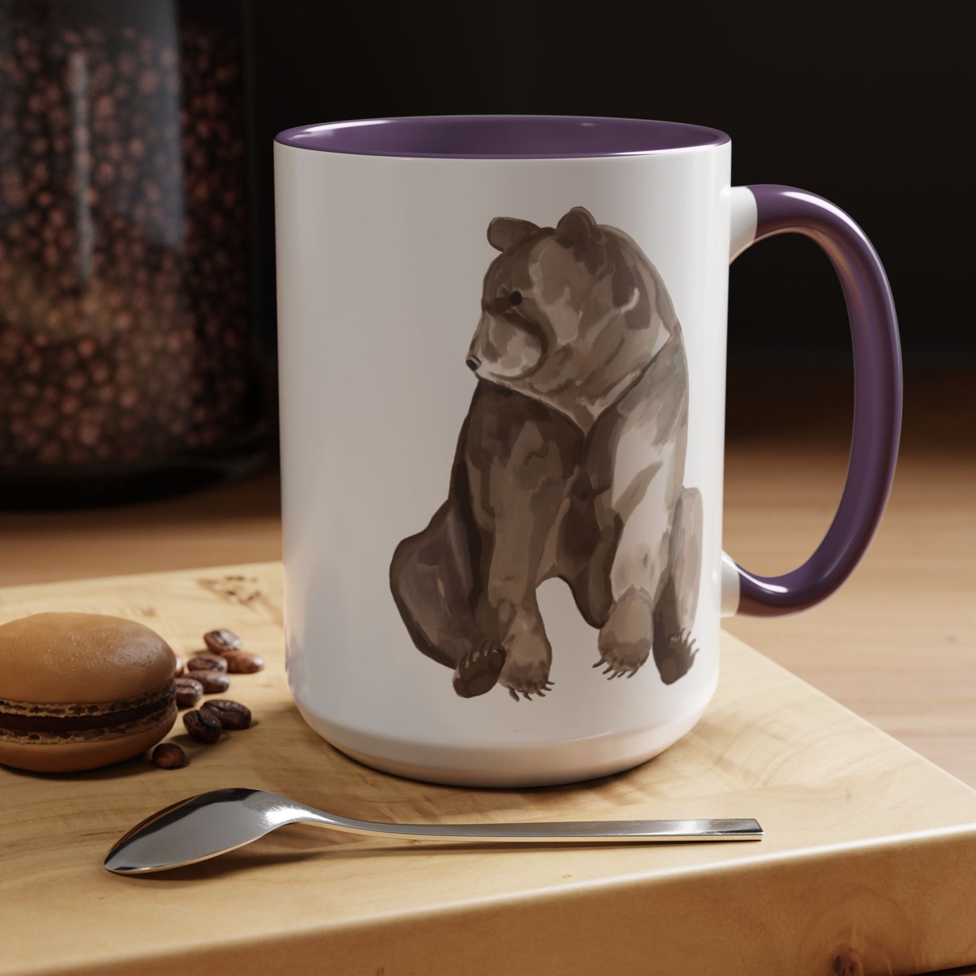 Artistic Bear Two Tone Ceramic Mug - 11oz & 15oz - Blue Cava