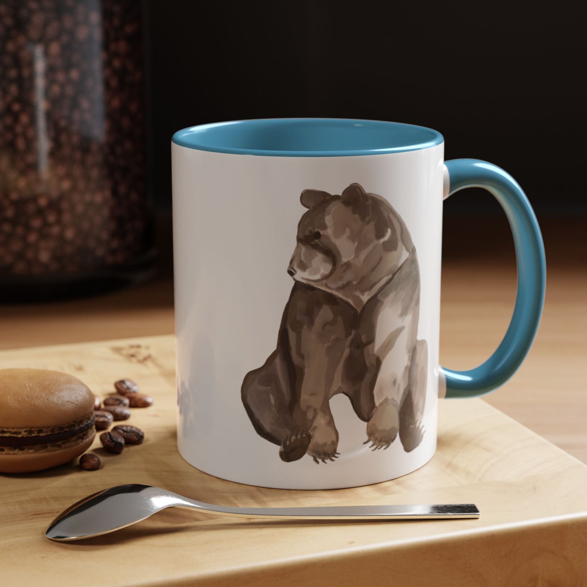 Artistic Bear Two Tone Ceramic Mug - 11oz & 15oz - Blue Cava