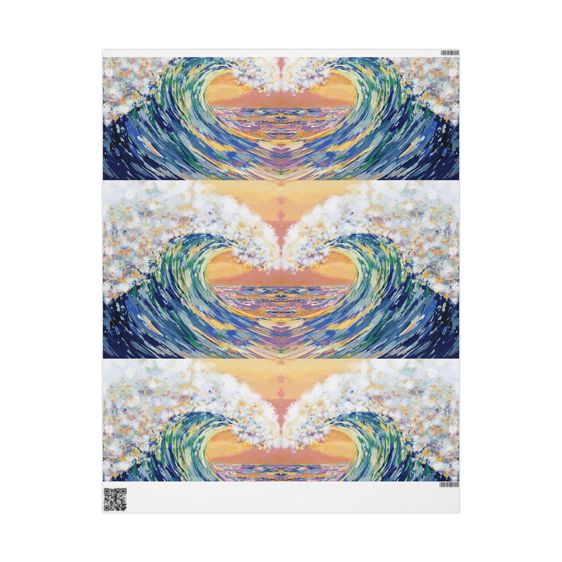 Artistic Ocean Wave Wrapping Paper - Eco - Friendly - Blue Cava