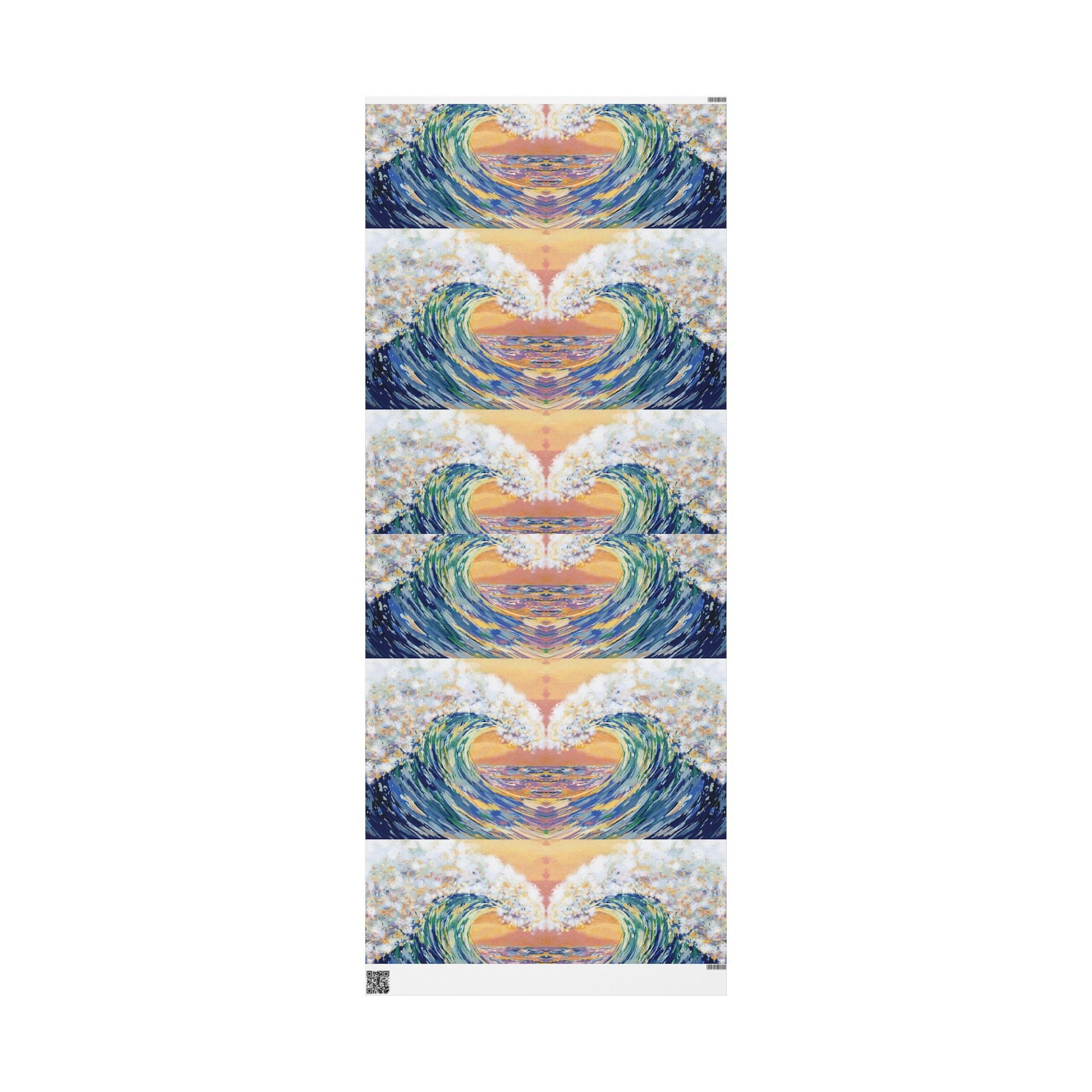 Artistic Ocean Wave Wrapping Paper - Eco - Friendly - Blue Cava