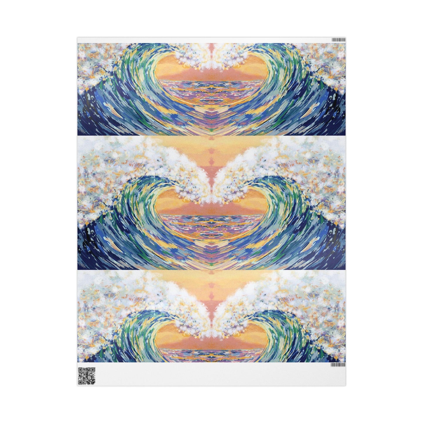Artistic Ocean Wave Wrapping Paper - Eco - Friendly - Blue Cava