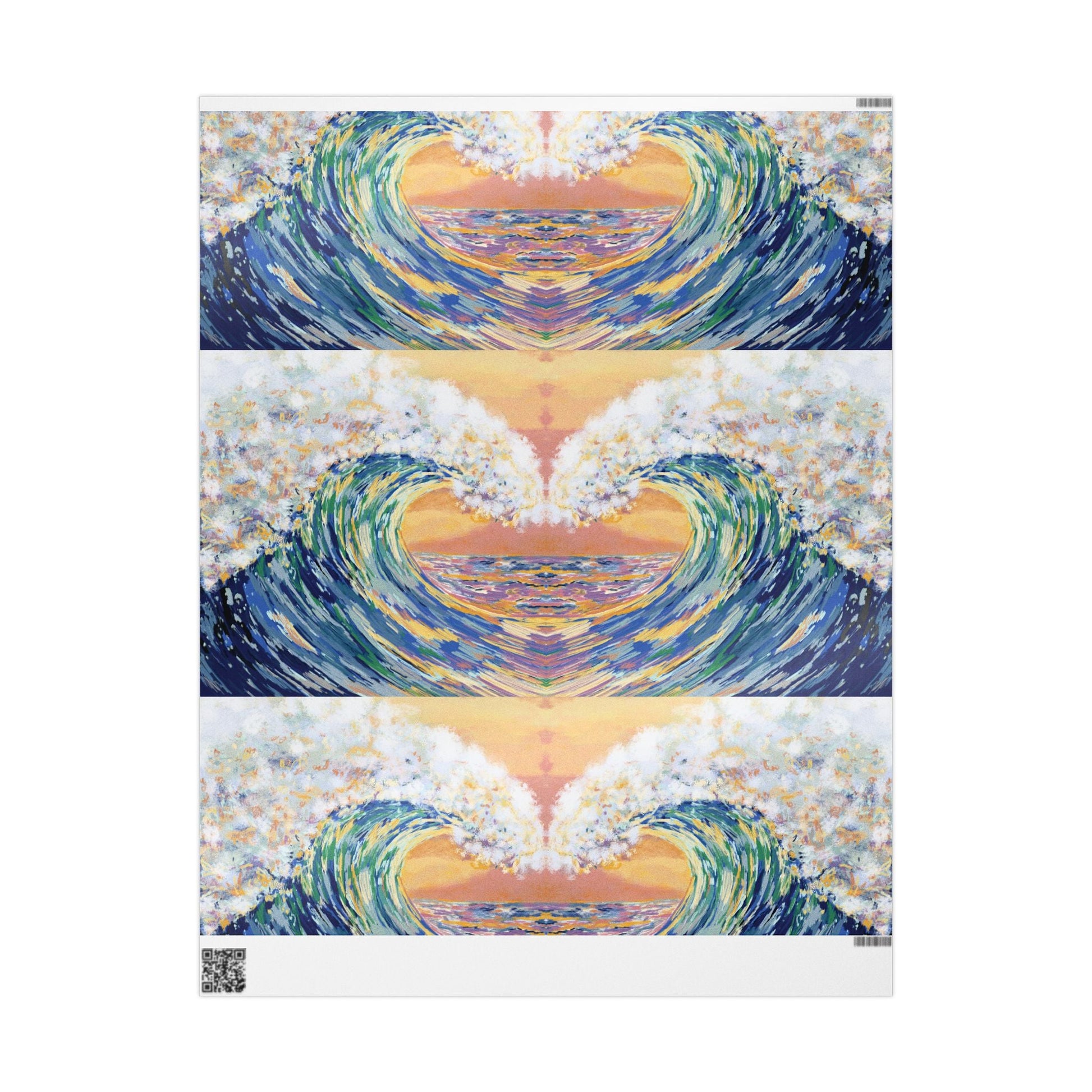 Artistic Ocean Wave Wrapping Paper - Eco - Friendly - Blue Cava