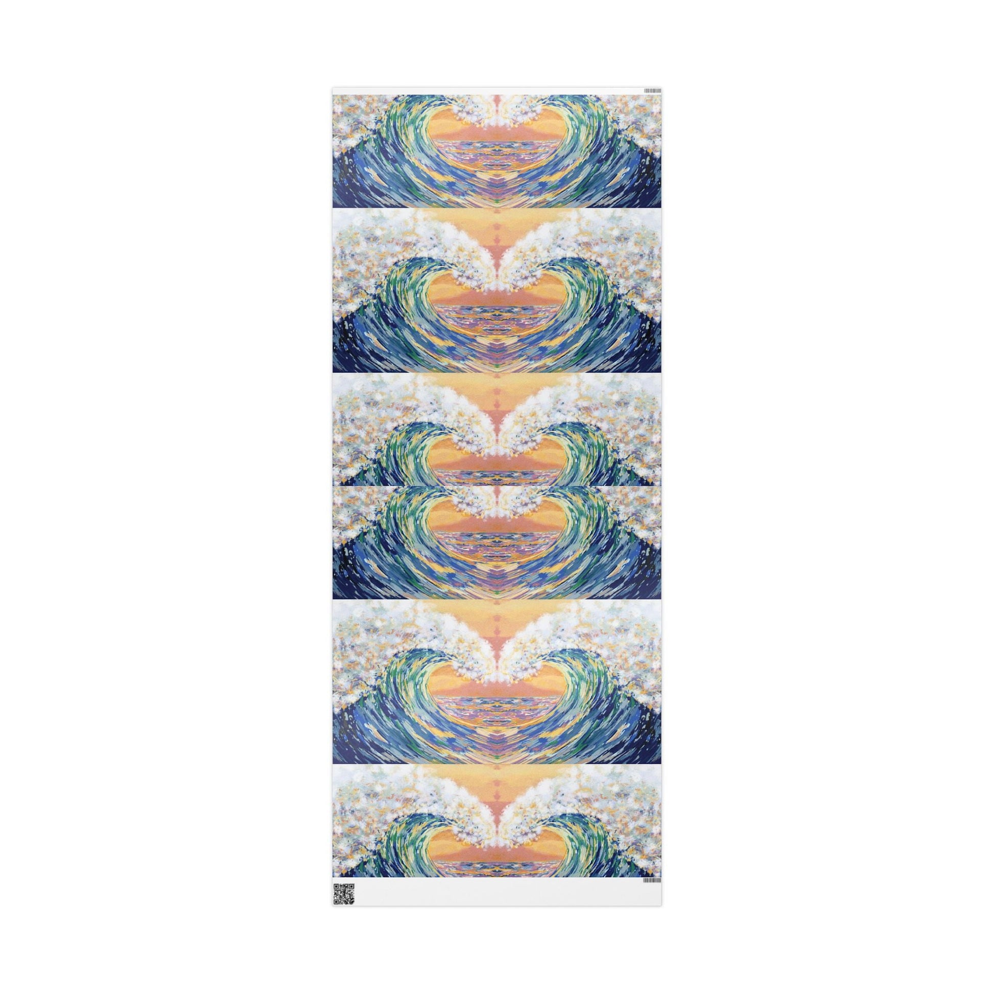 Artistic Ocean Wave Wrapping Paper - Eco - Friendly - Blue Cava