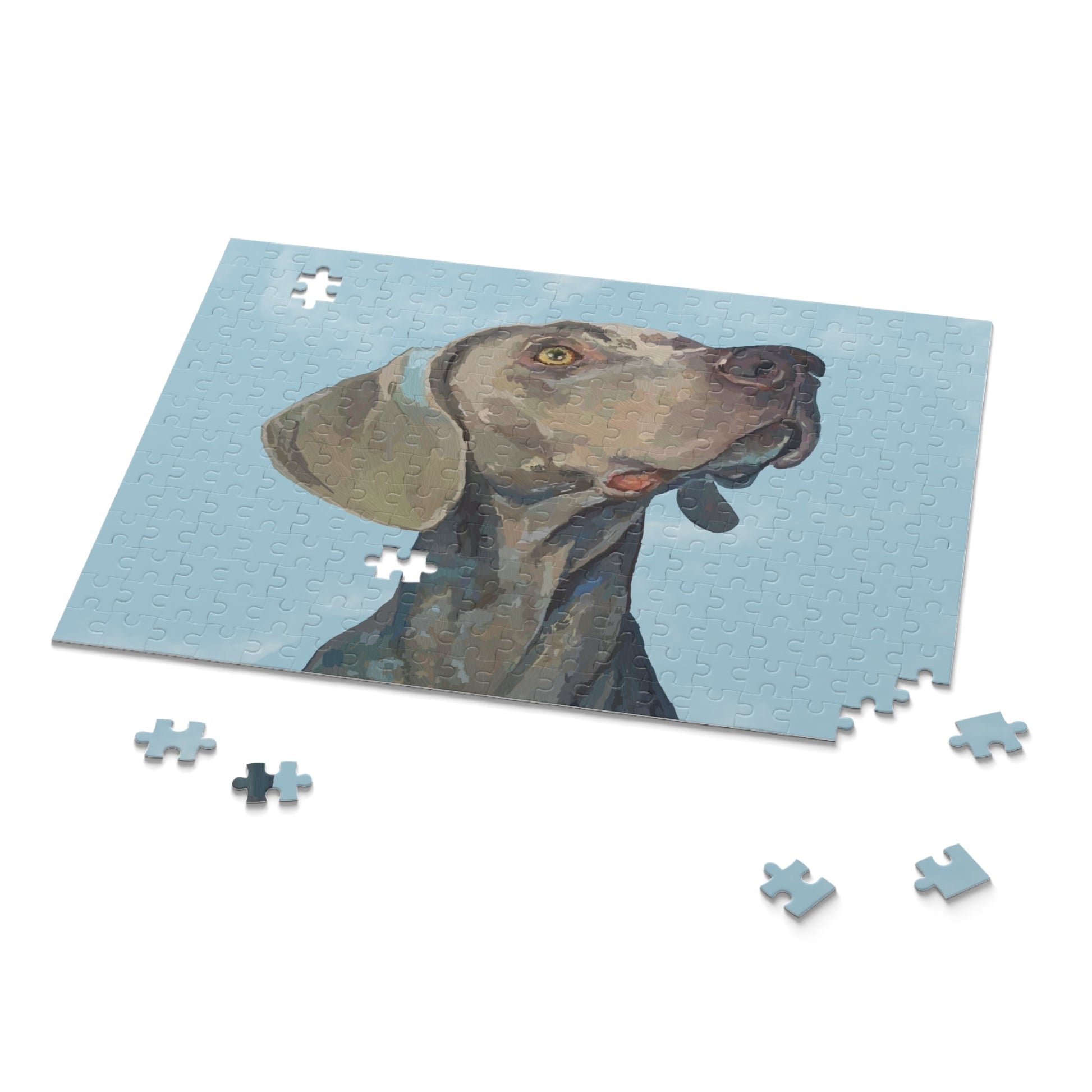 Artistic Weimaraner Dog Puzzles - Blue Cava