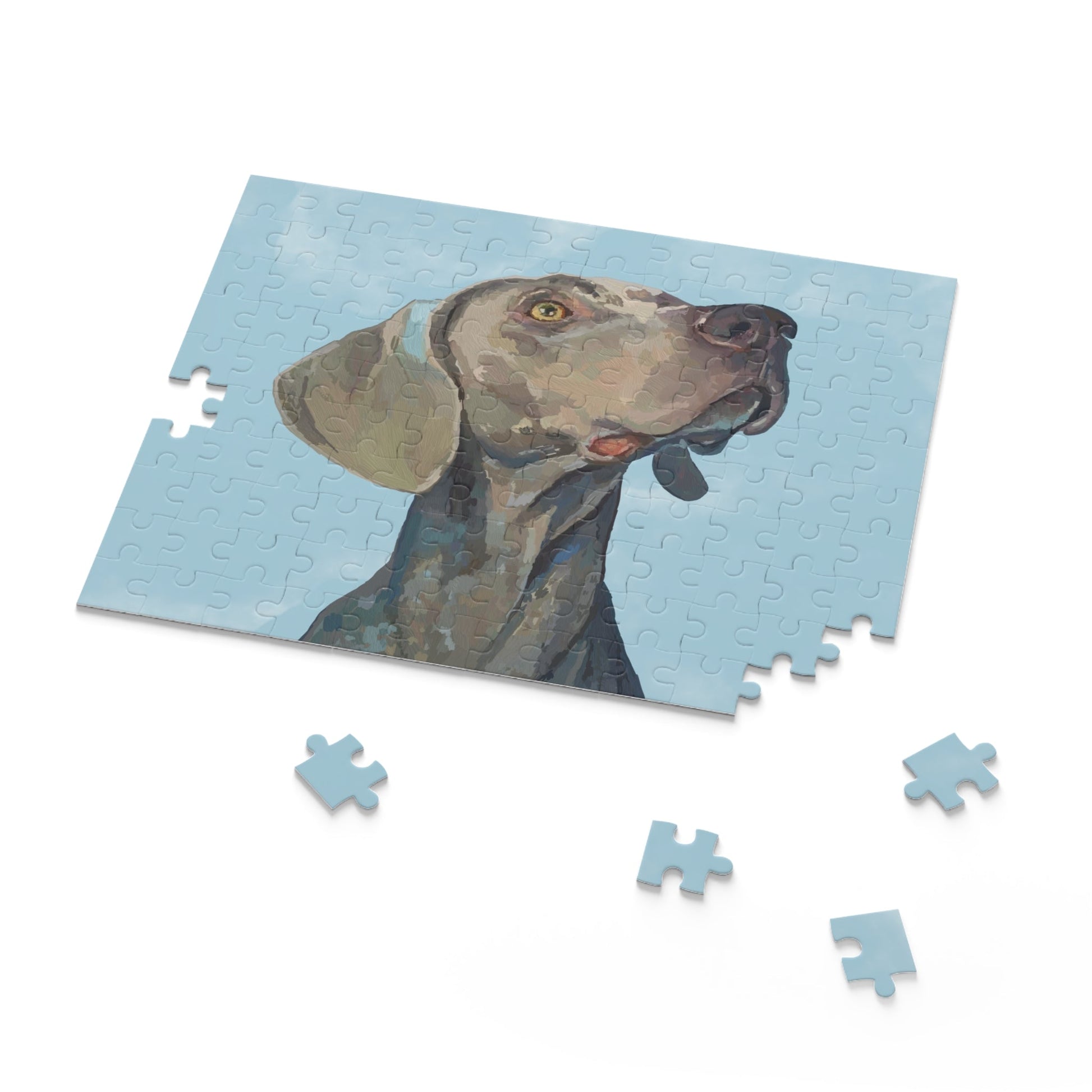 Artistic Weimaraner Dog Puzzles - Blue Cava