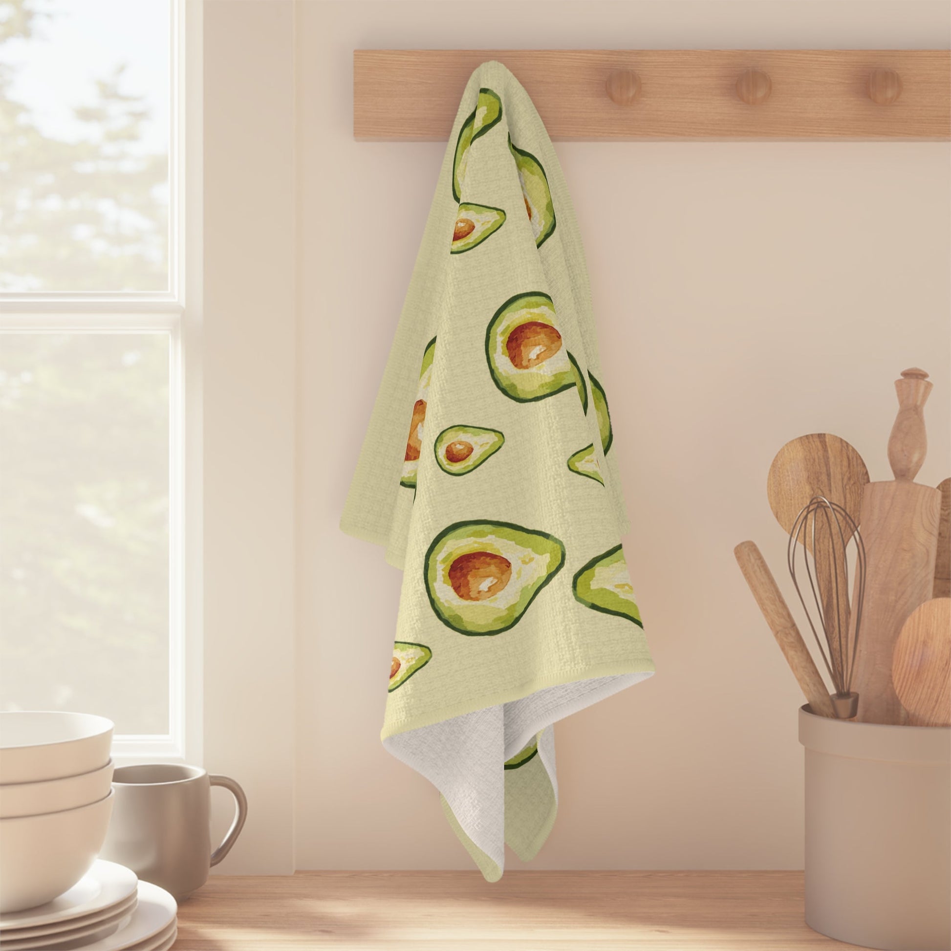 Avocado Microfiber Waffle Towel - Blue Cava