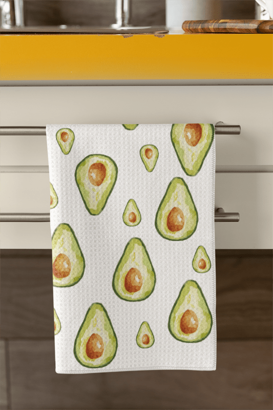 Avocado Microfiber Waffle Towel - Blue Cava