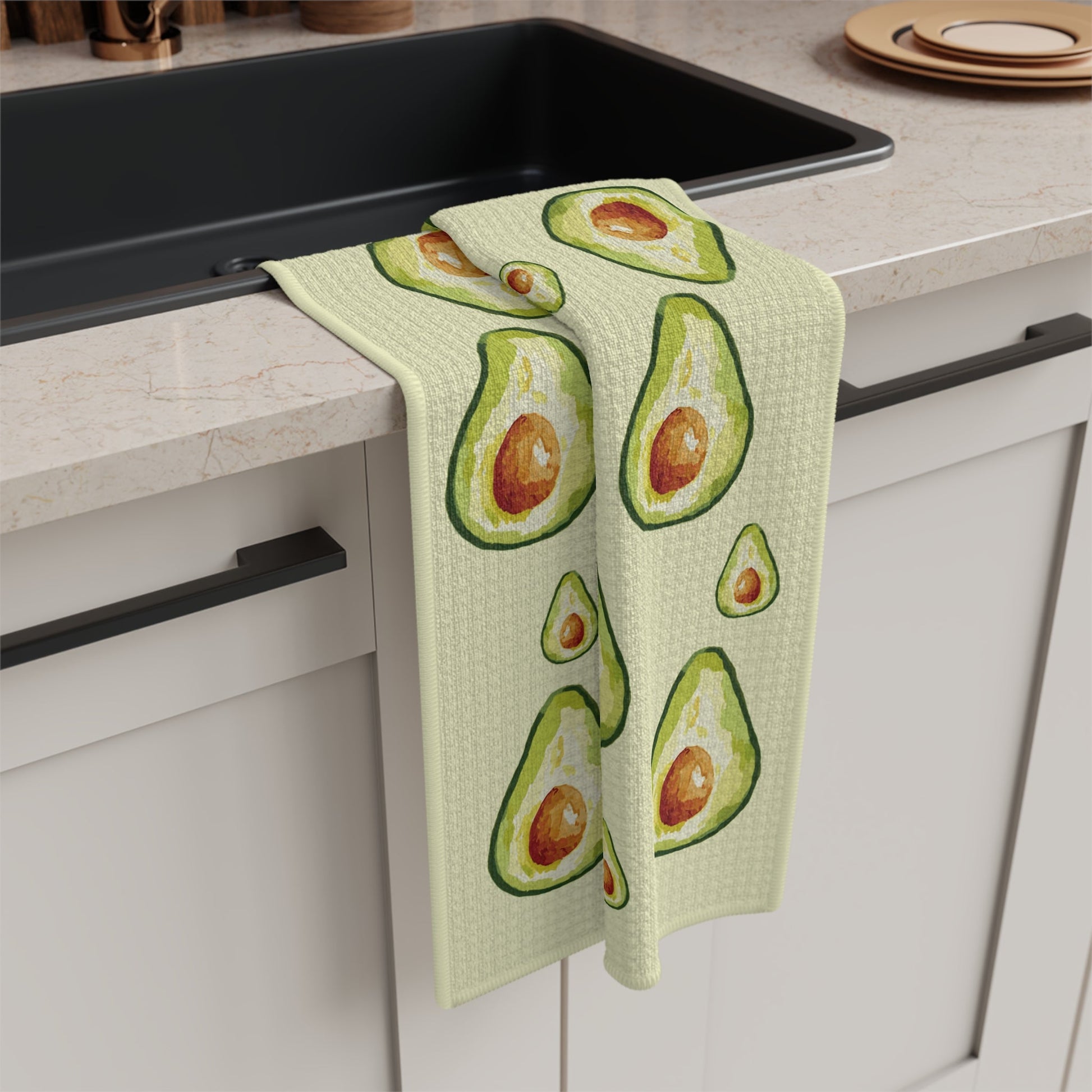 Avocado Microfiber Waffle Towel - Blue Cava