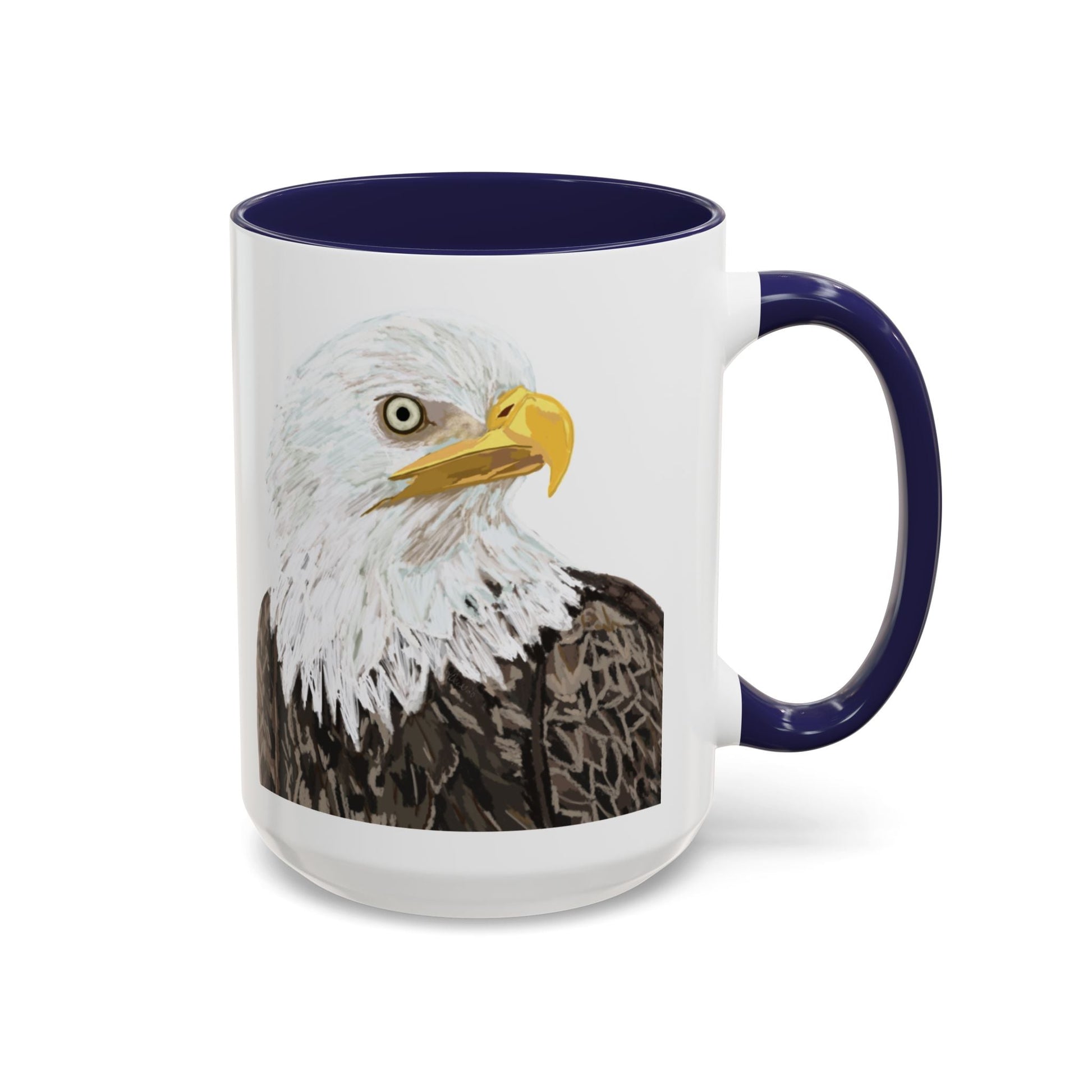 Bald Eagle Two Tone Ceramic Mug - 11oz & 15oz - Blue Cava