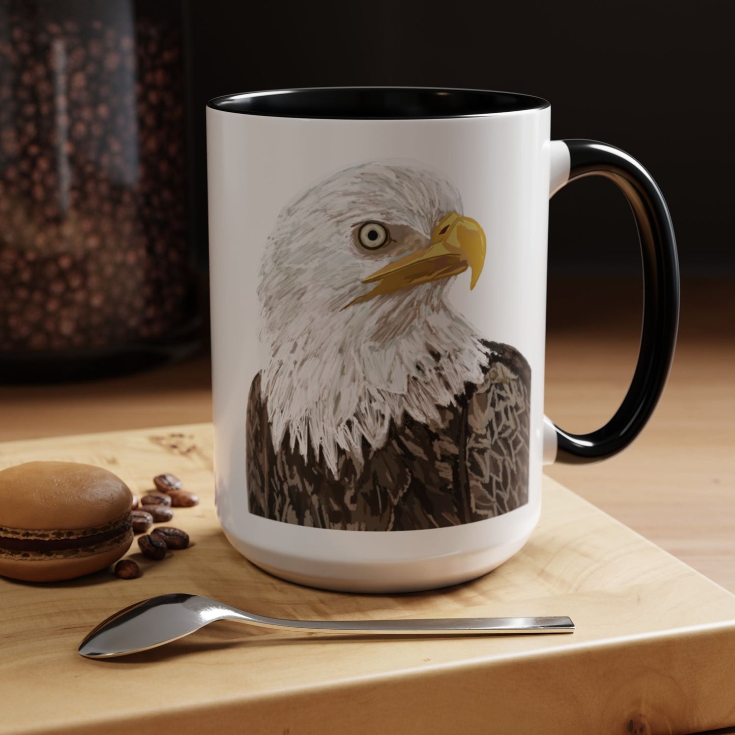 Bald Eagle Two Tone Ceramic Mug - 11oz & 15oz - Blue Cava