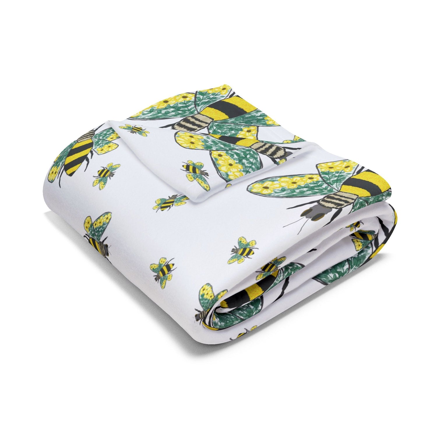 Bee - Themed Arctic Fleece Blankets - Blue Cava