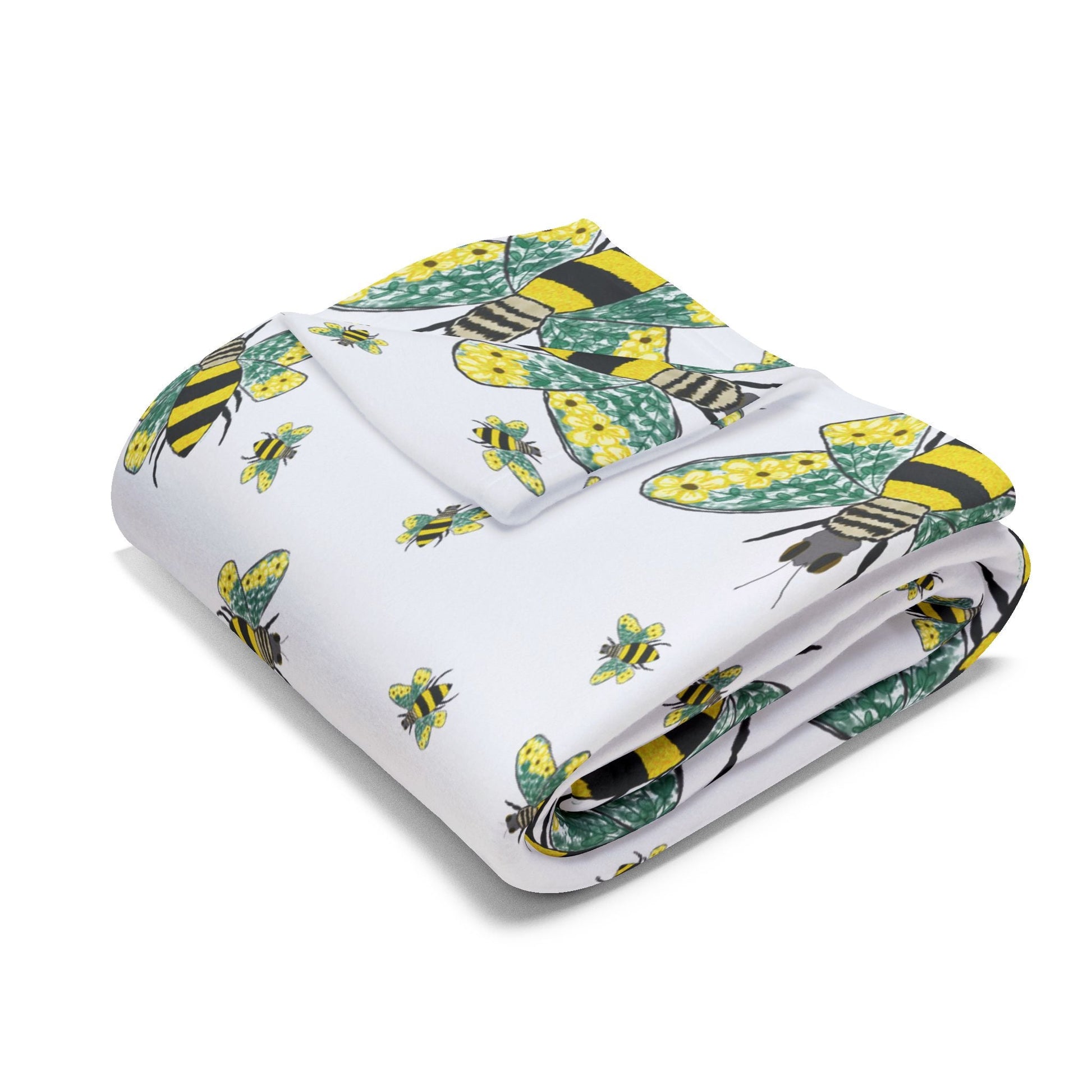 Bee - Themed Arctic Fleece Blankets - Blue Cava